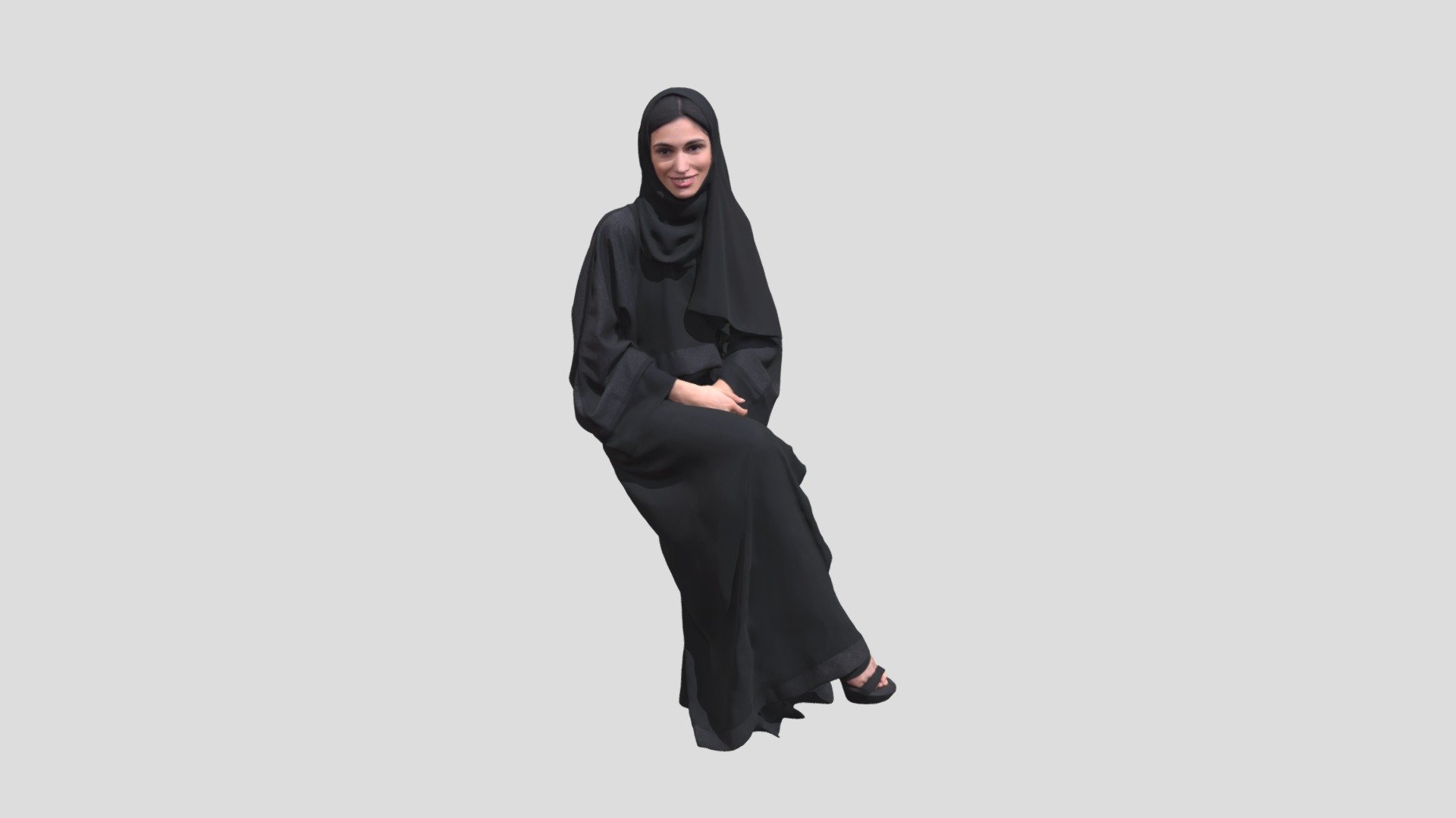 Hijab Sitting 3d model