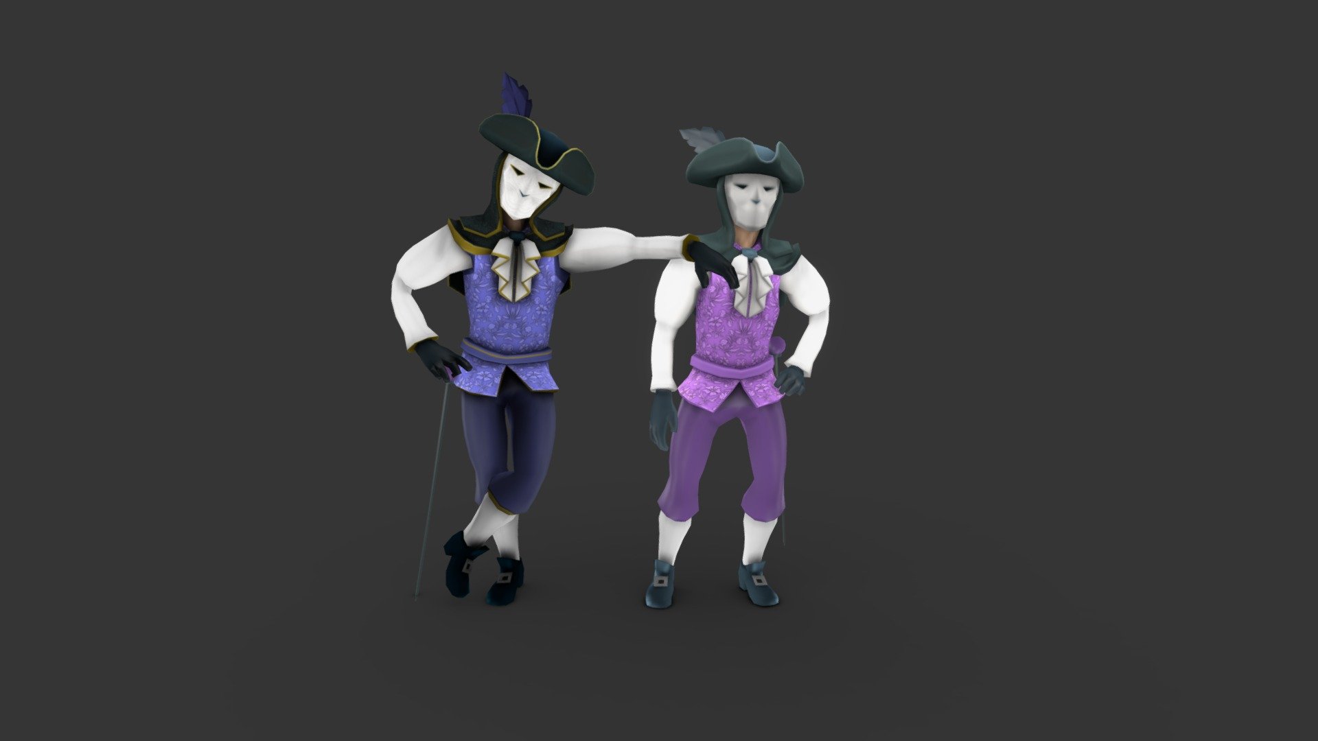 Carnival character lowpoly 1 3d model