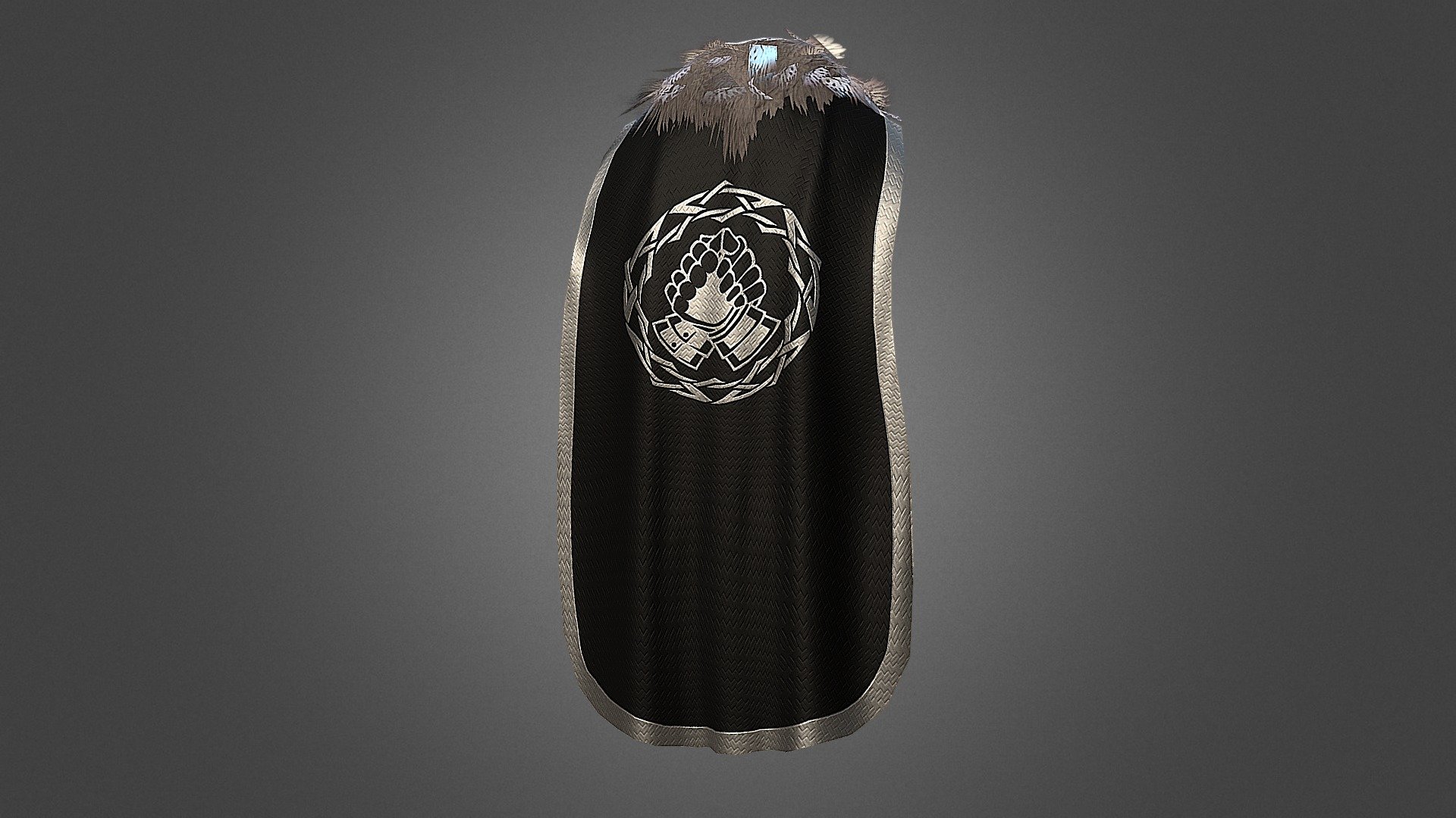 Clasped Gauntlets Cape Black 3d model