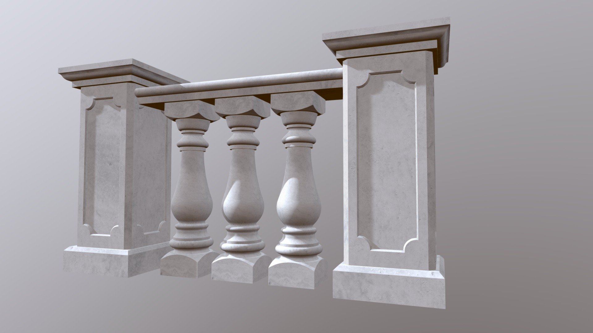 Fencing, baluster railing 3d model