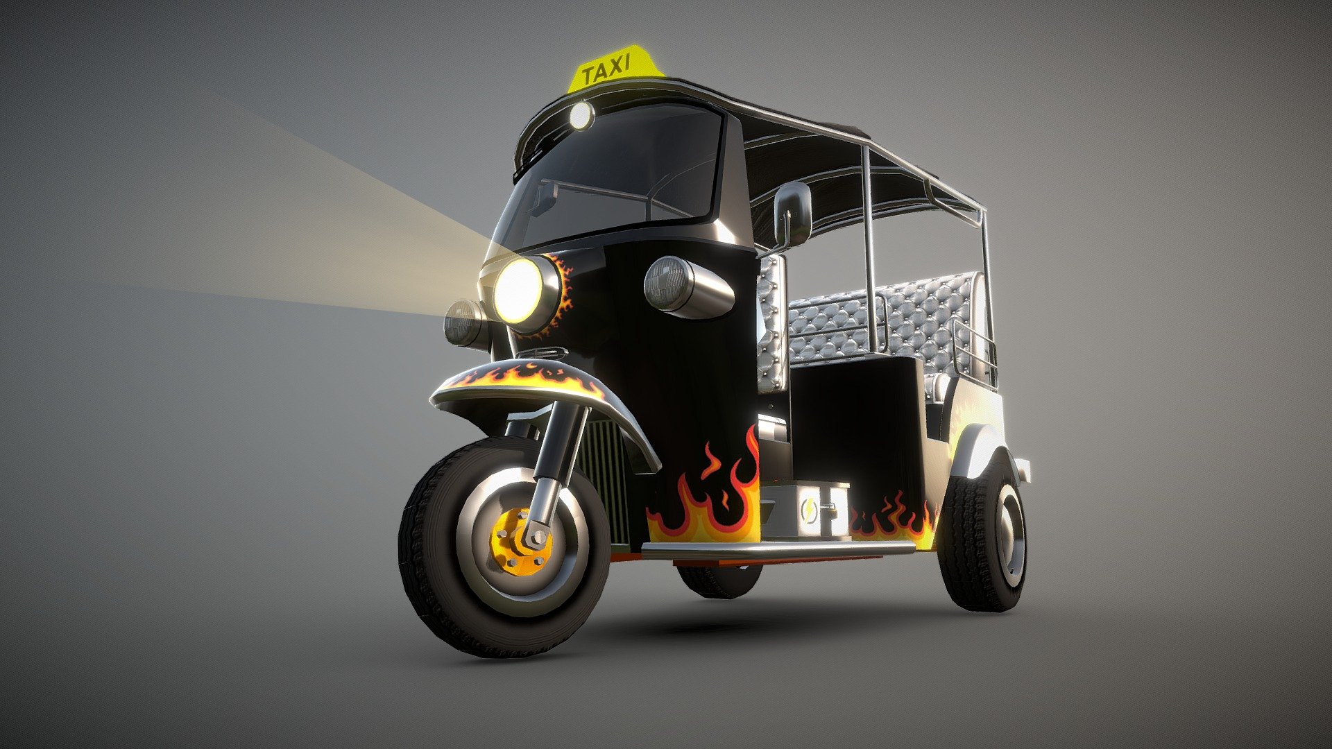 Auto Rickshaw 1980s 3d model