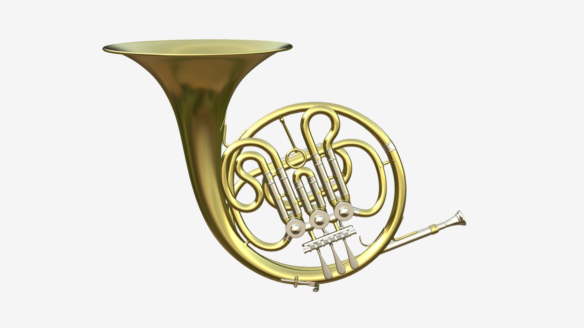 Brass bell french horn 3d model