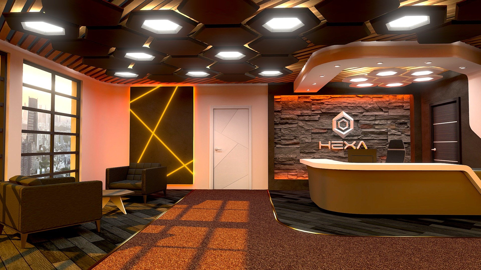 Modern Office Reception (Final 2023) 3d model