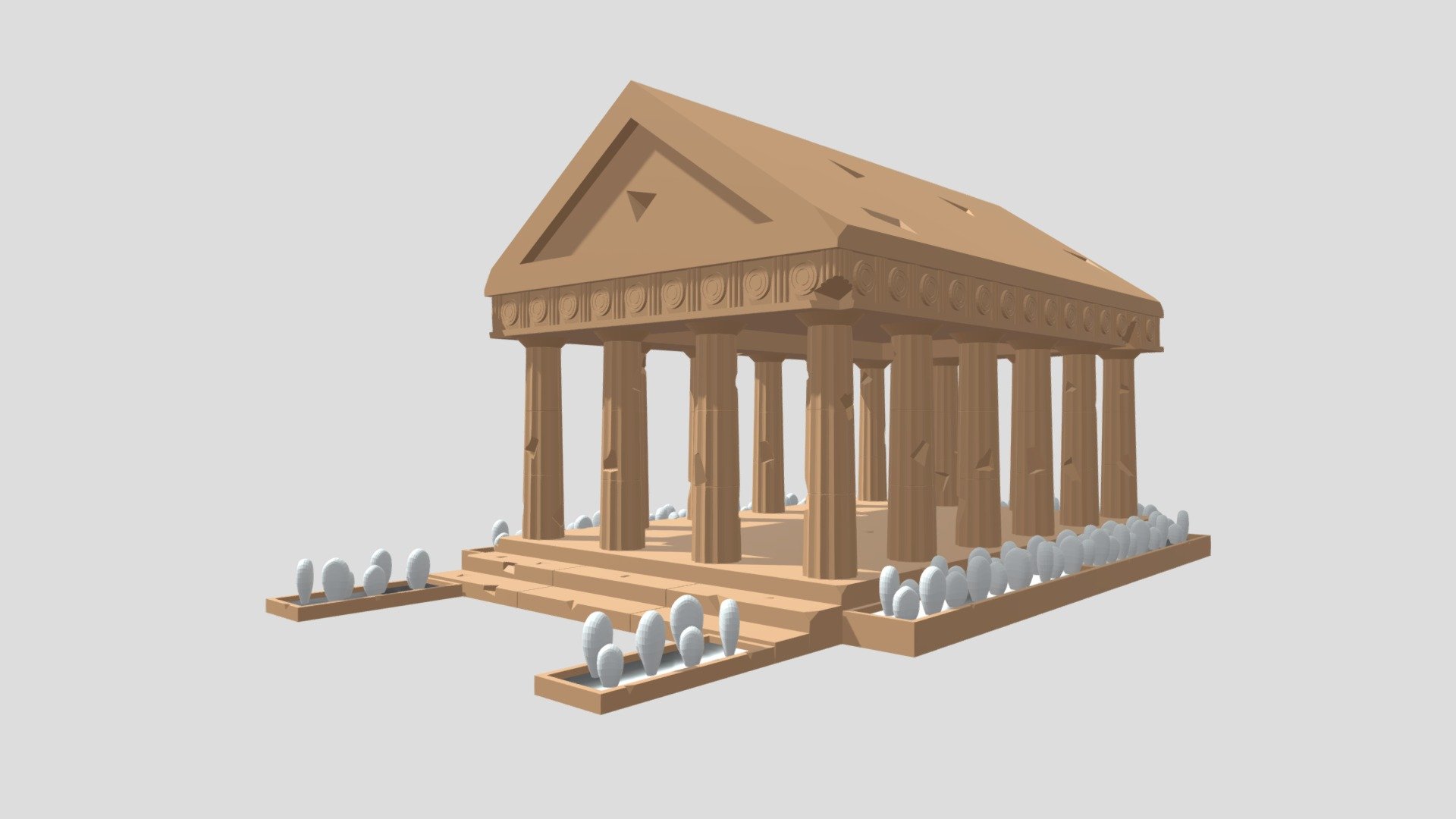 Cartoon Greek Temple Parthenon 3d model