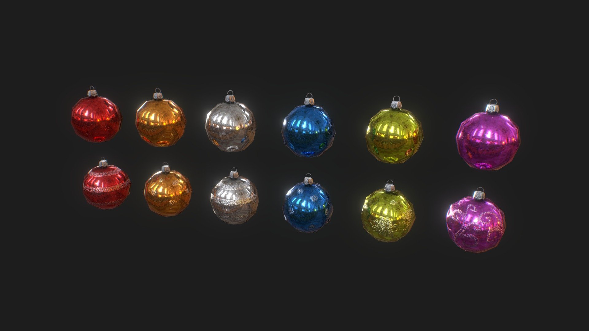 Gameready, Low Poly, Christmas Ornaments 3d model