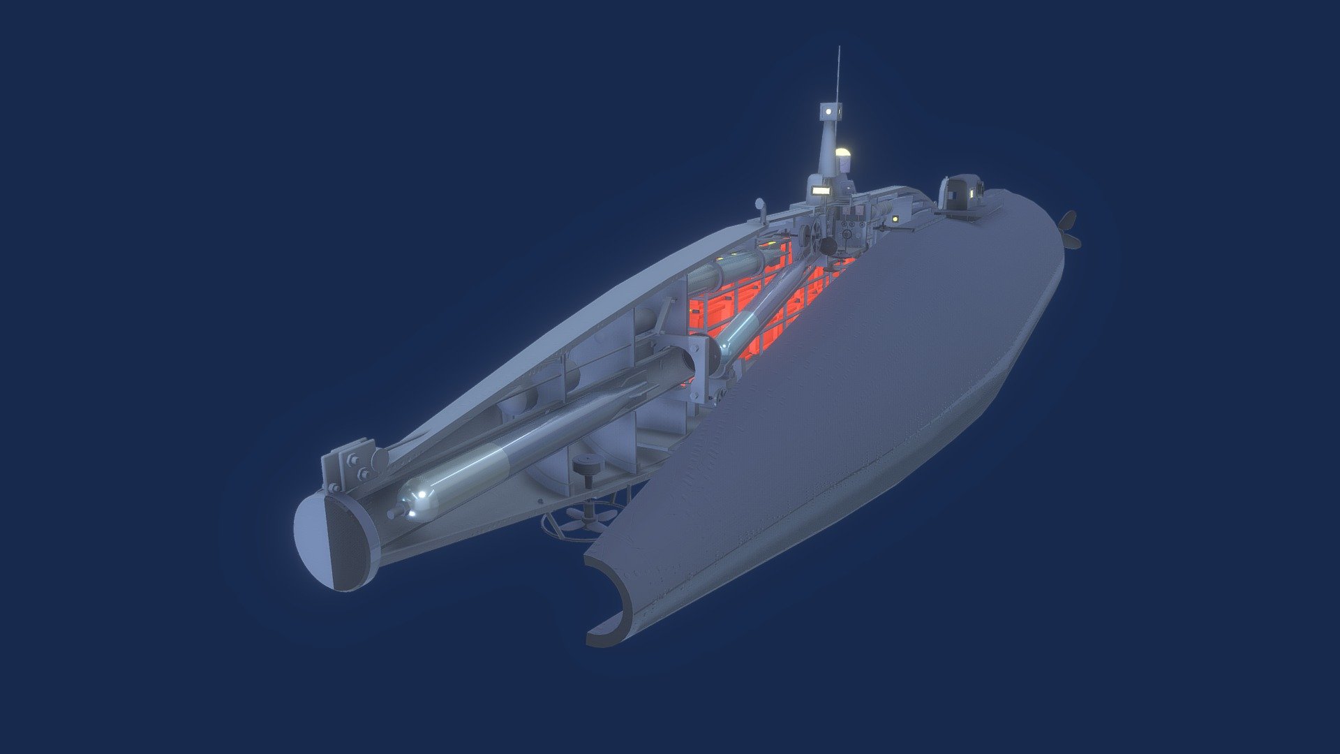 Torpedero Peral  cutaway 3d model