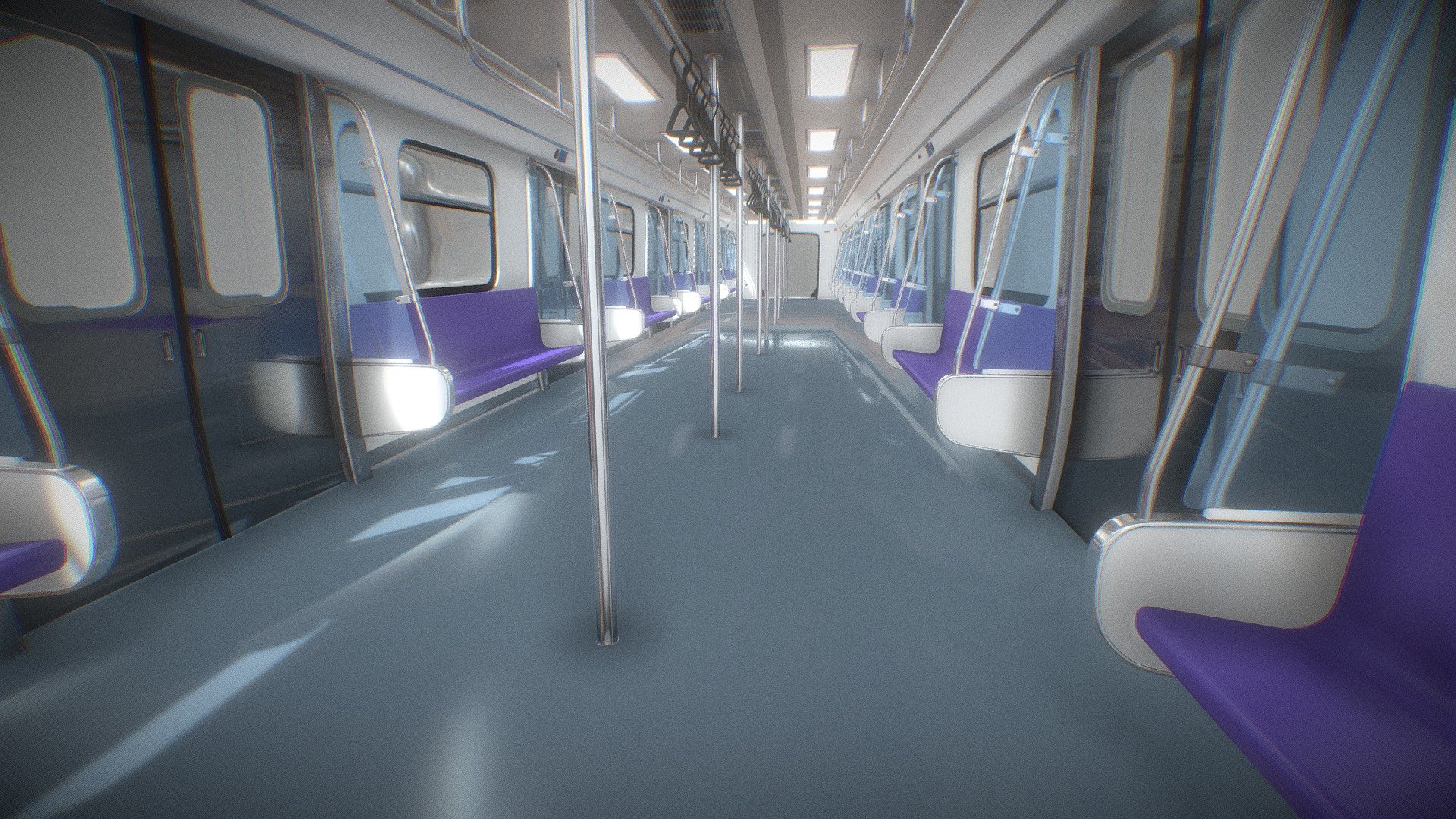 Metro Train EMU Interior LRT 2 (Philippines) 3d model