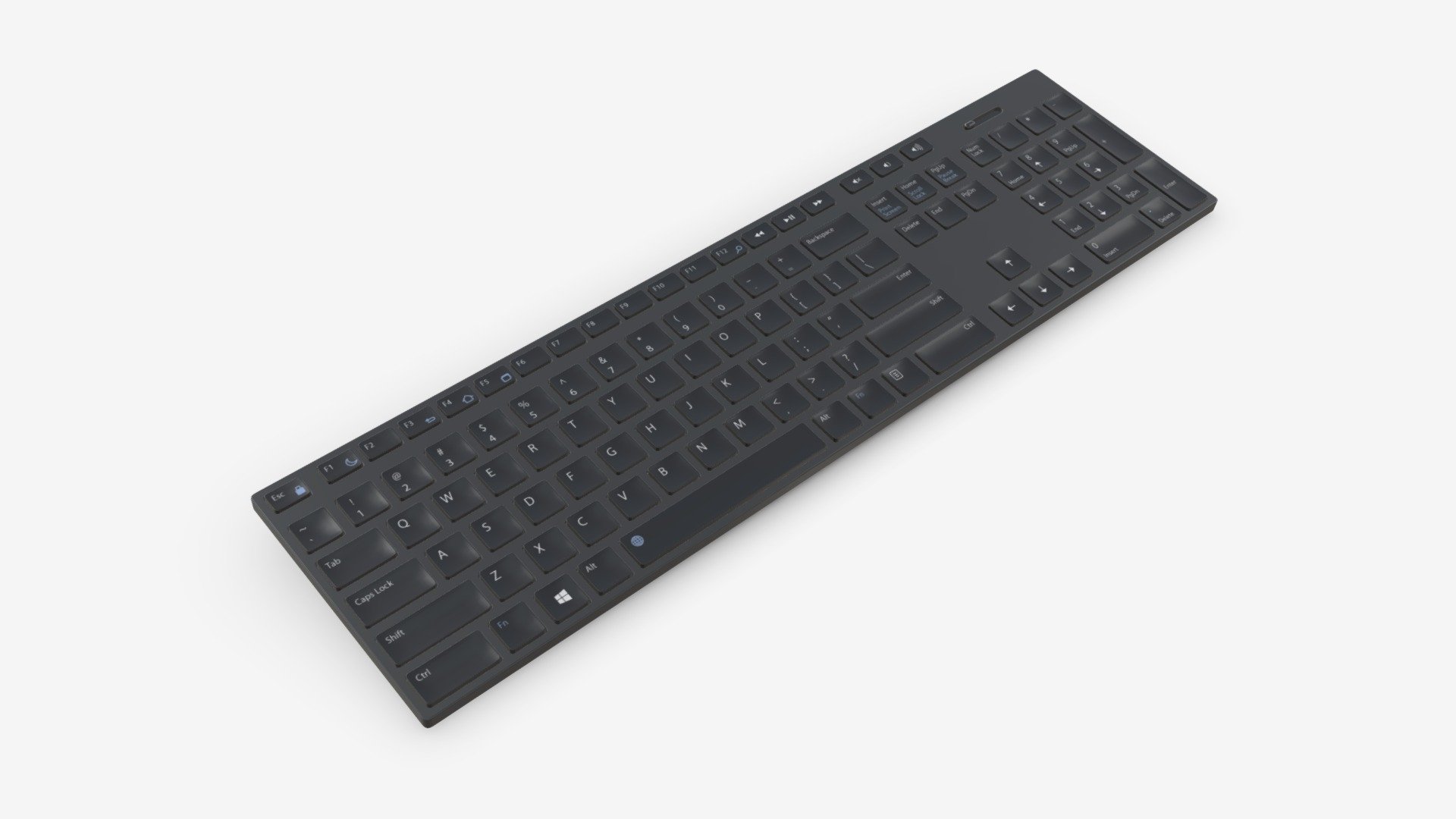 Wireless keyboard black 3d model