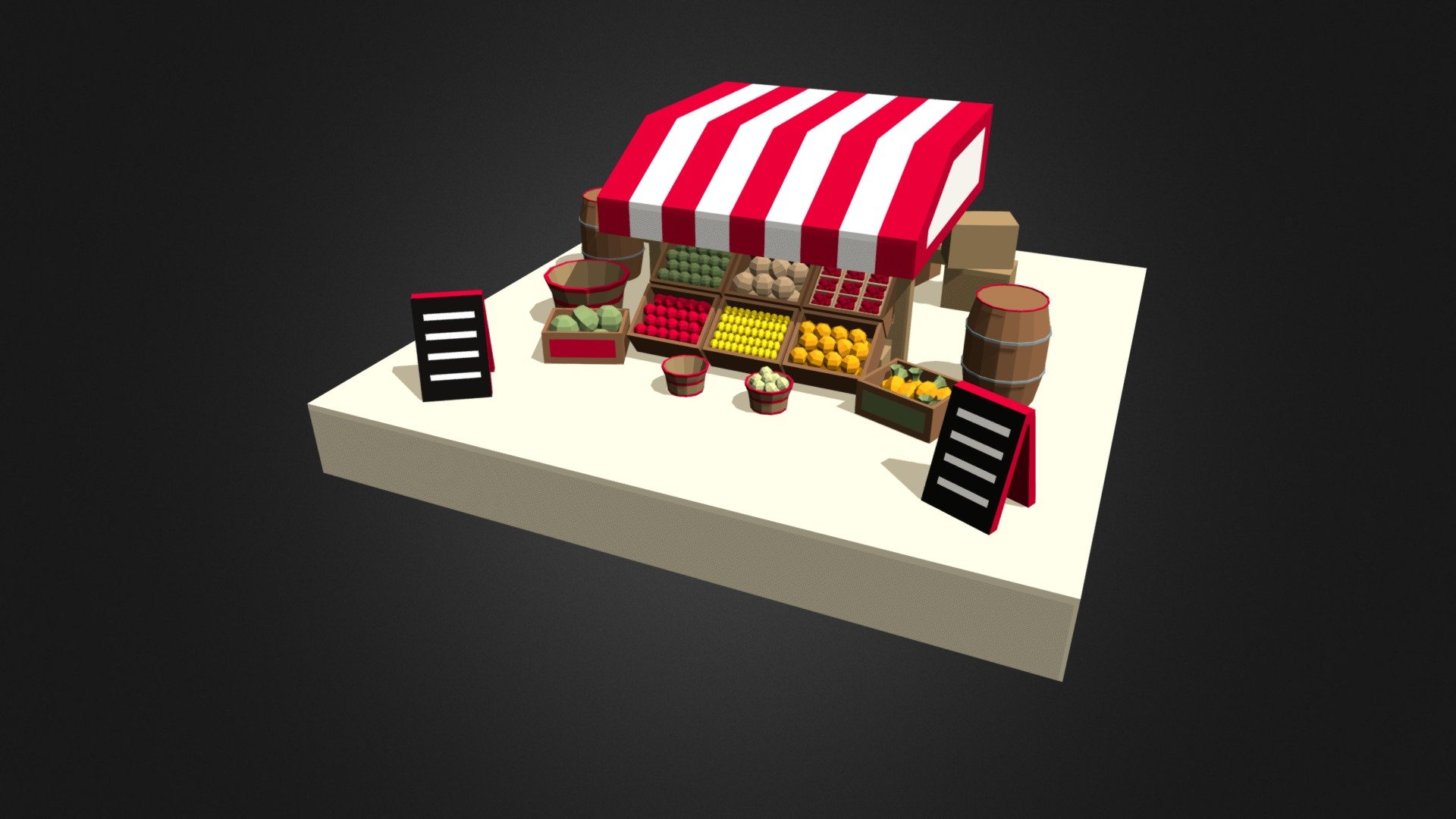 Fruits Stand 3d model