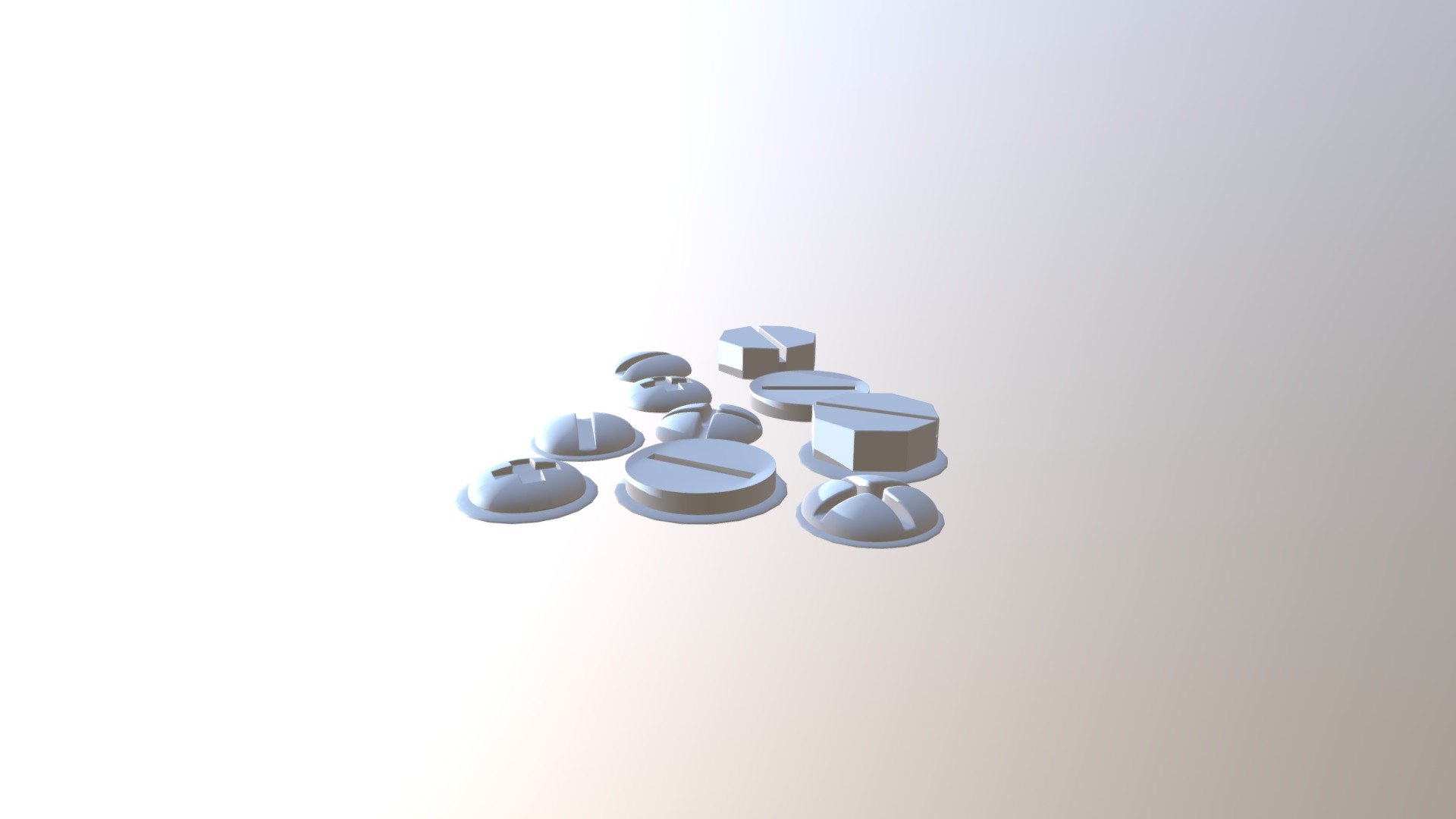 Skrews And Skrews With Washers 3d model