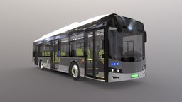 Low-Floor Electric City Bus [Full Interior]