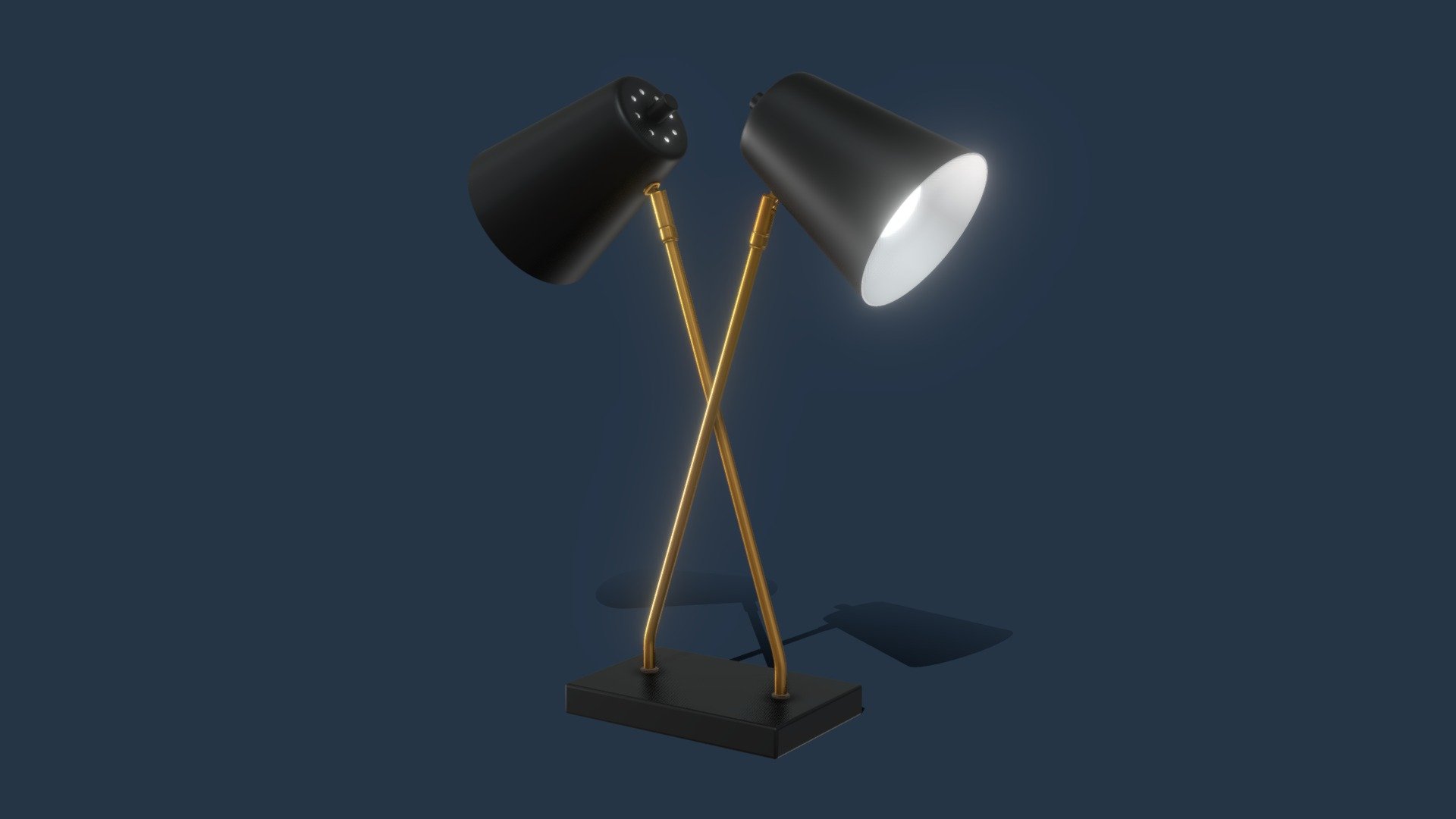 Two Head Desk Lamp 3d model