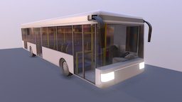 Low poly city bus with interior