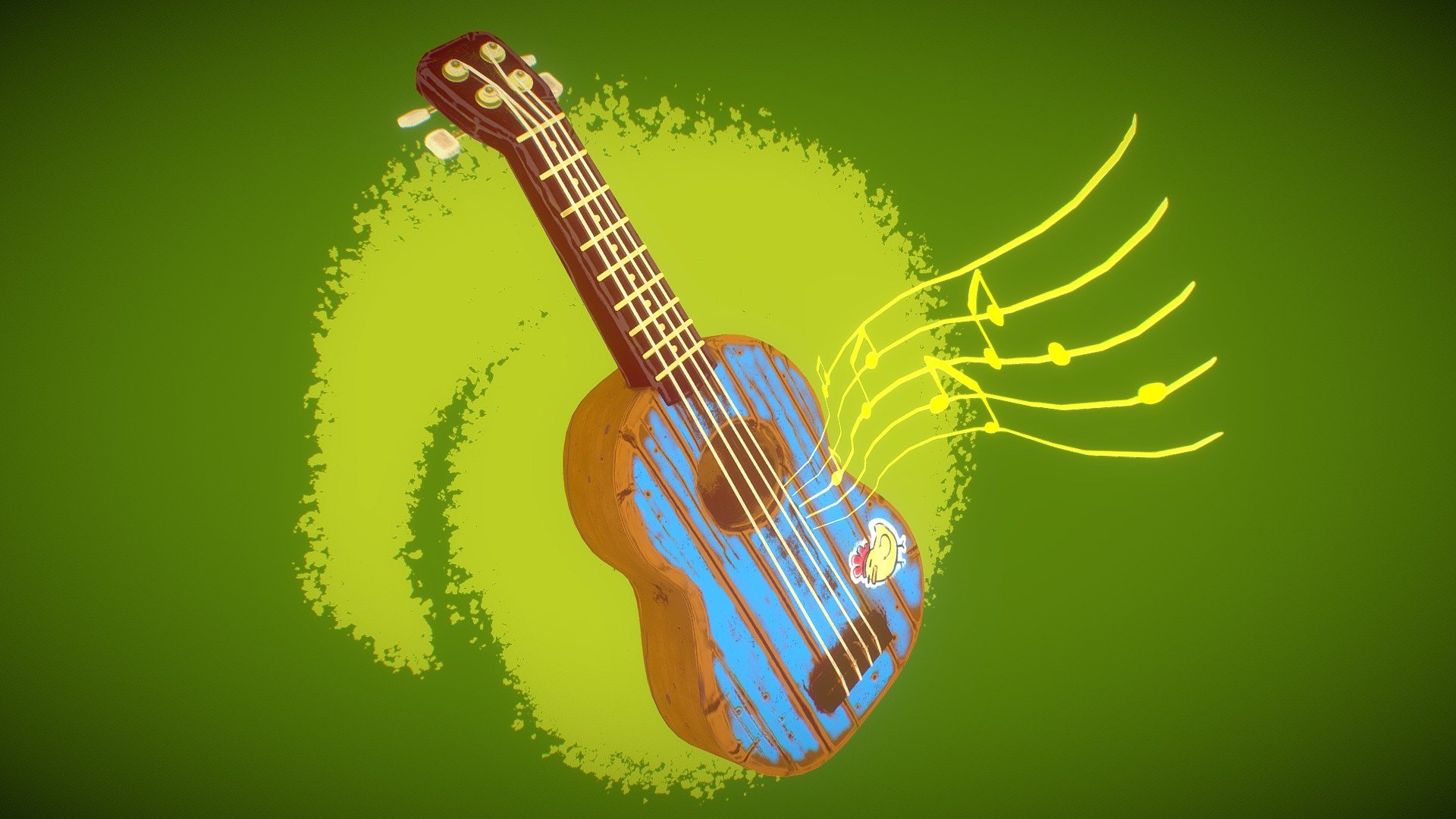 Ukulele fun 3d model