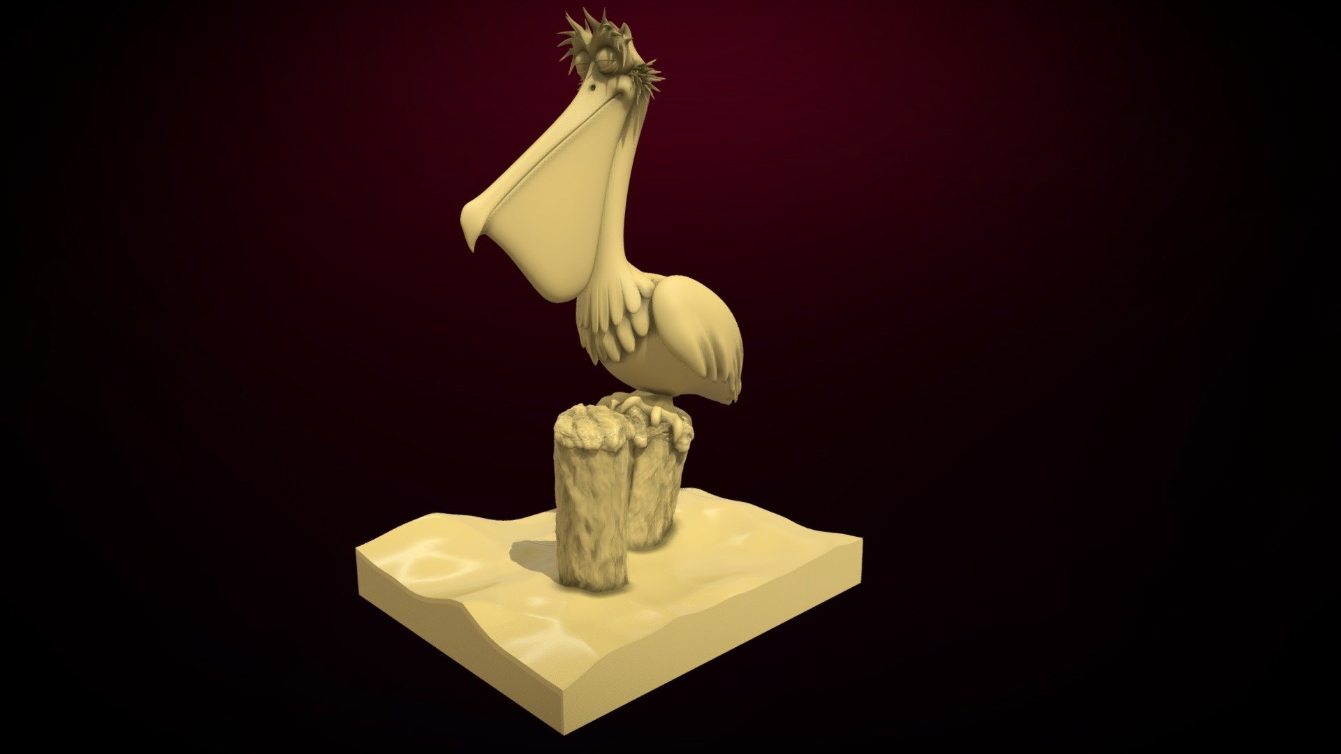 pelican toon (3dprint) 3d model