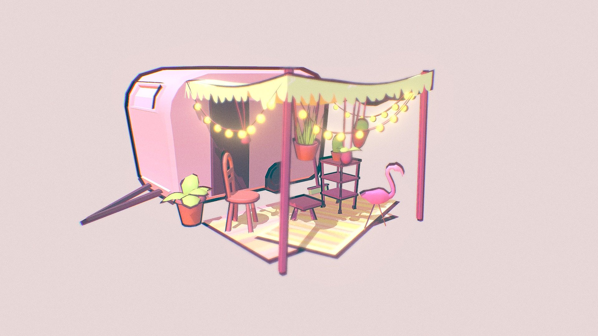 Low Poly Camper 3d model