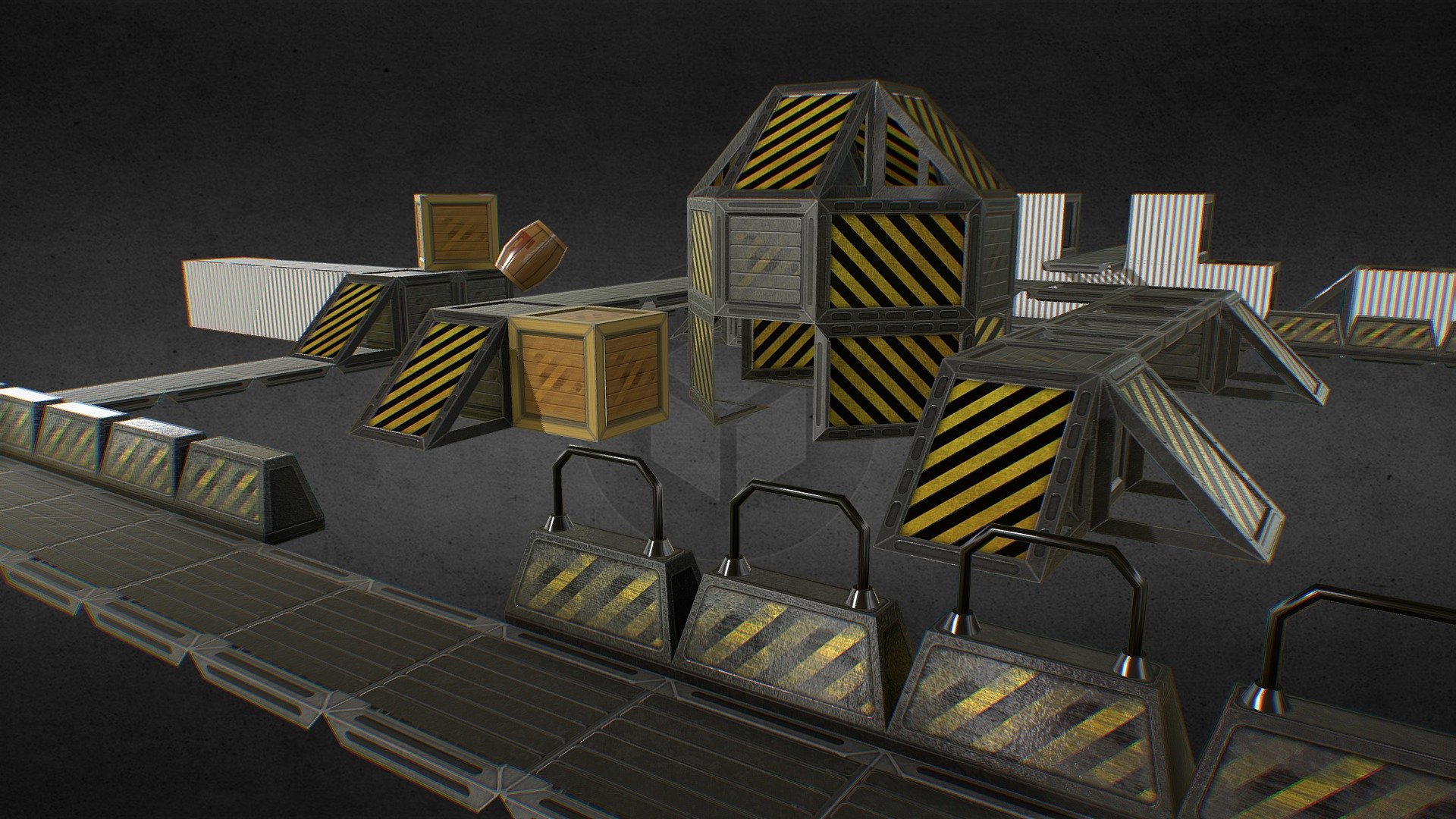 Modular factory 3d model