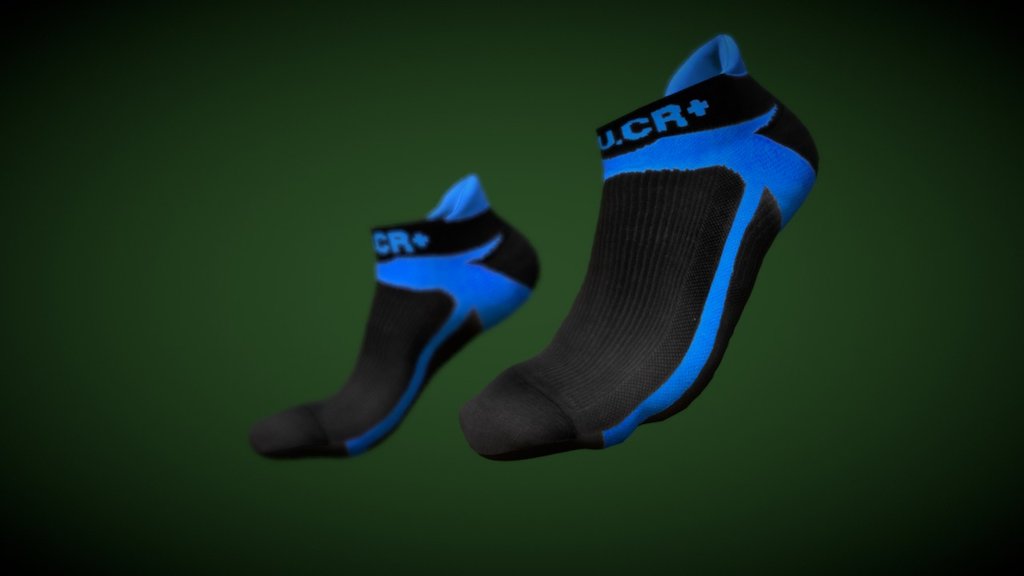 UCR ANKLE SOCKS Black_ Blue 3d model