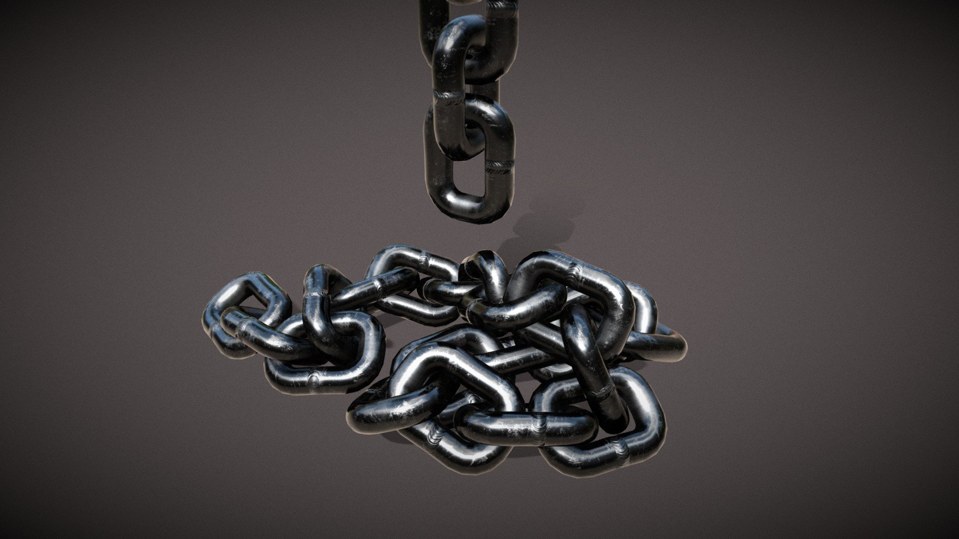 Old steel chain 3d model