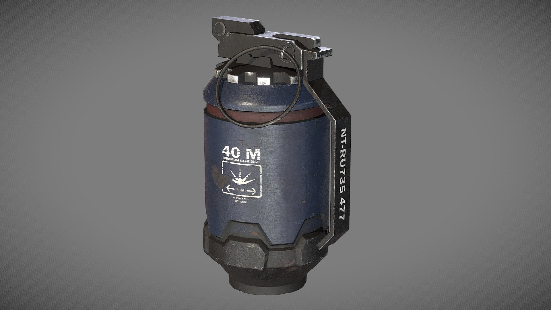 HMX Hi-Explosive Grenade 3d model