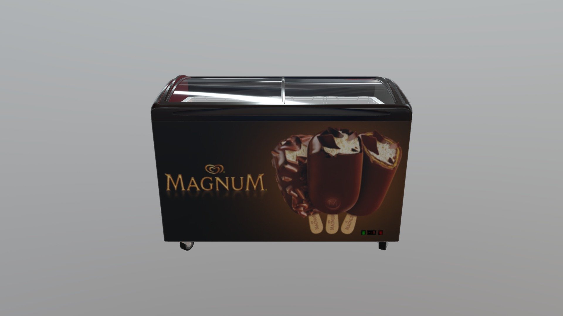 Ice Cream Display Fridge 01 3d model