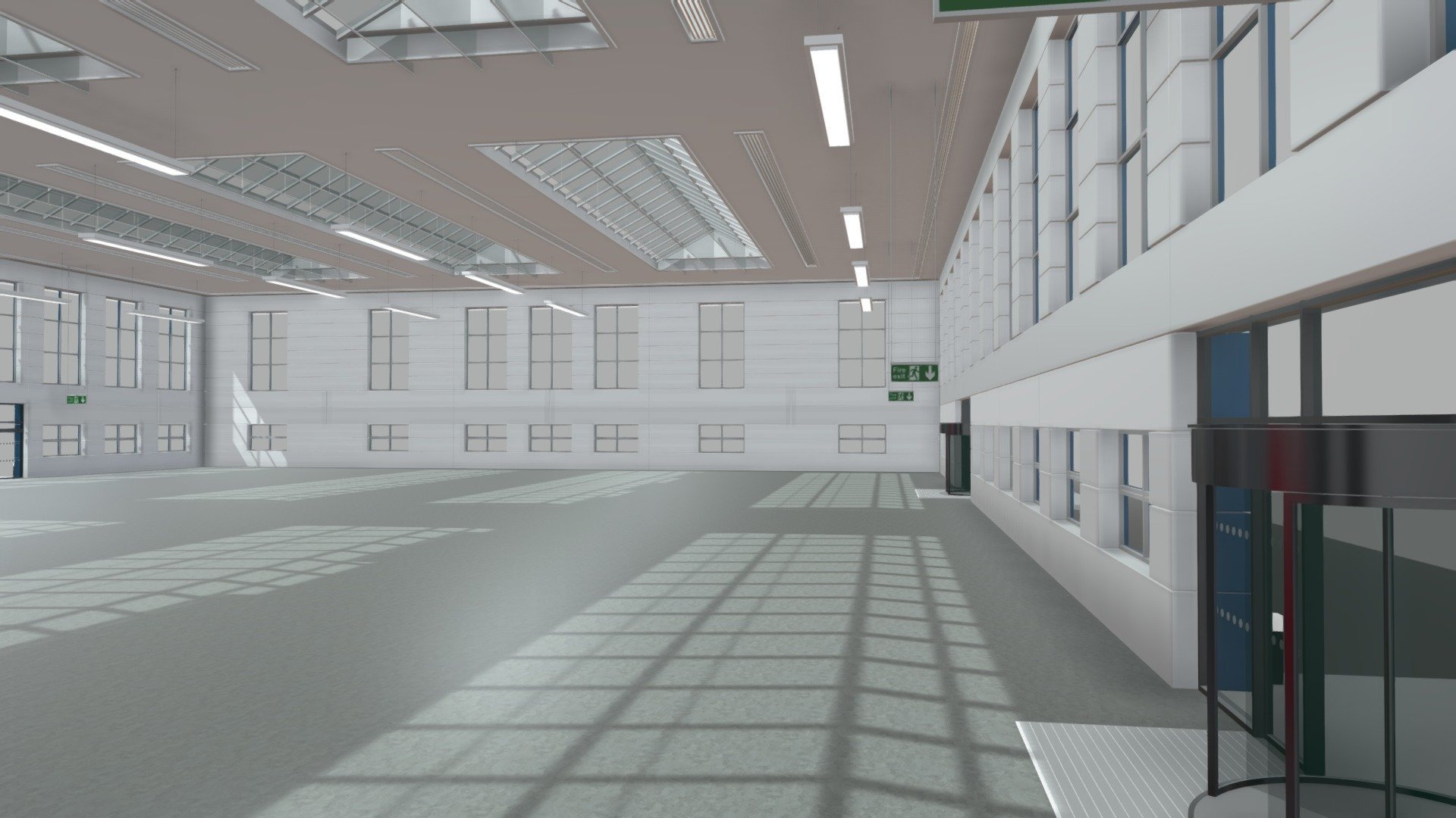 Warehouse Building Interior And Exterior 3d model