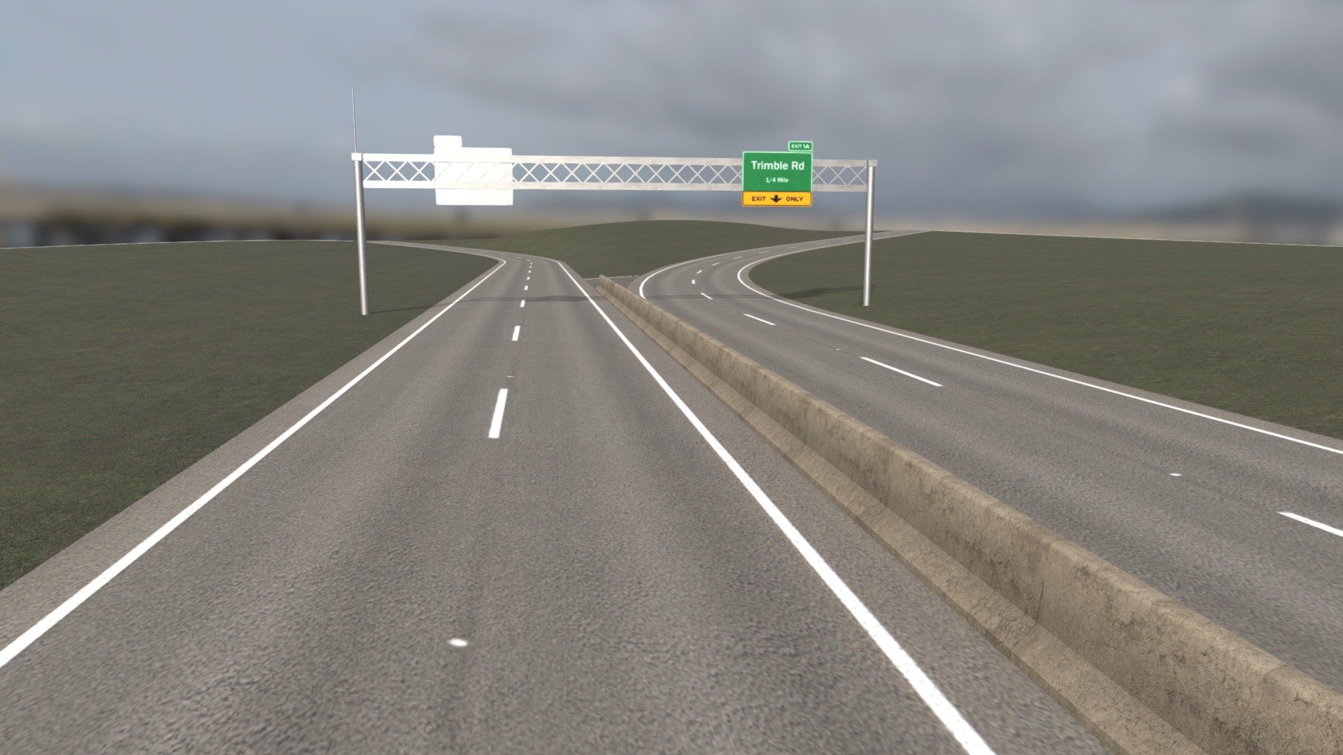 American Road (Highway / Freeway) 3d model