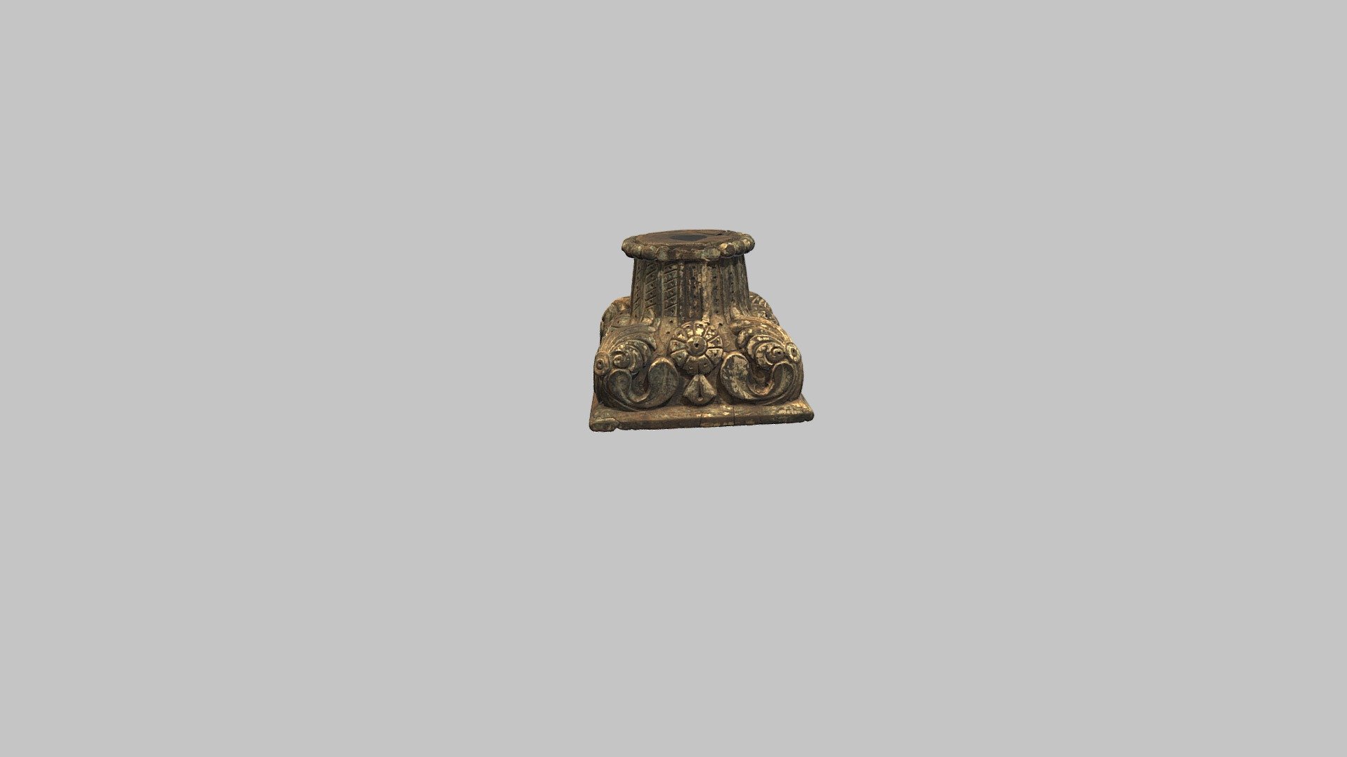 Antique Indian Teak Column 3d model