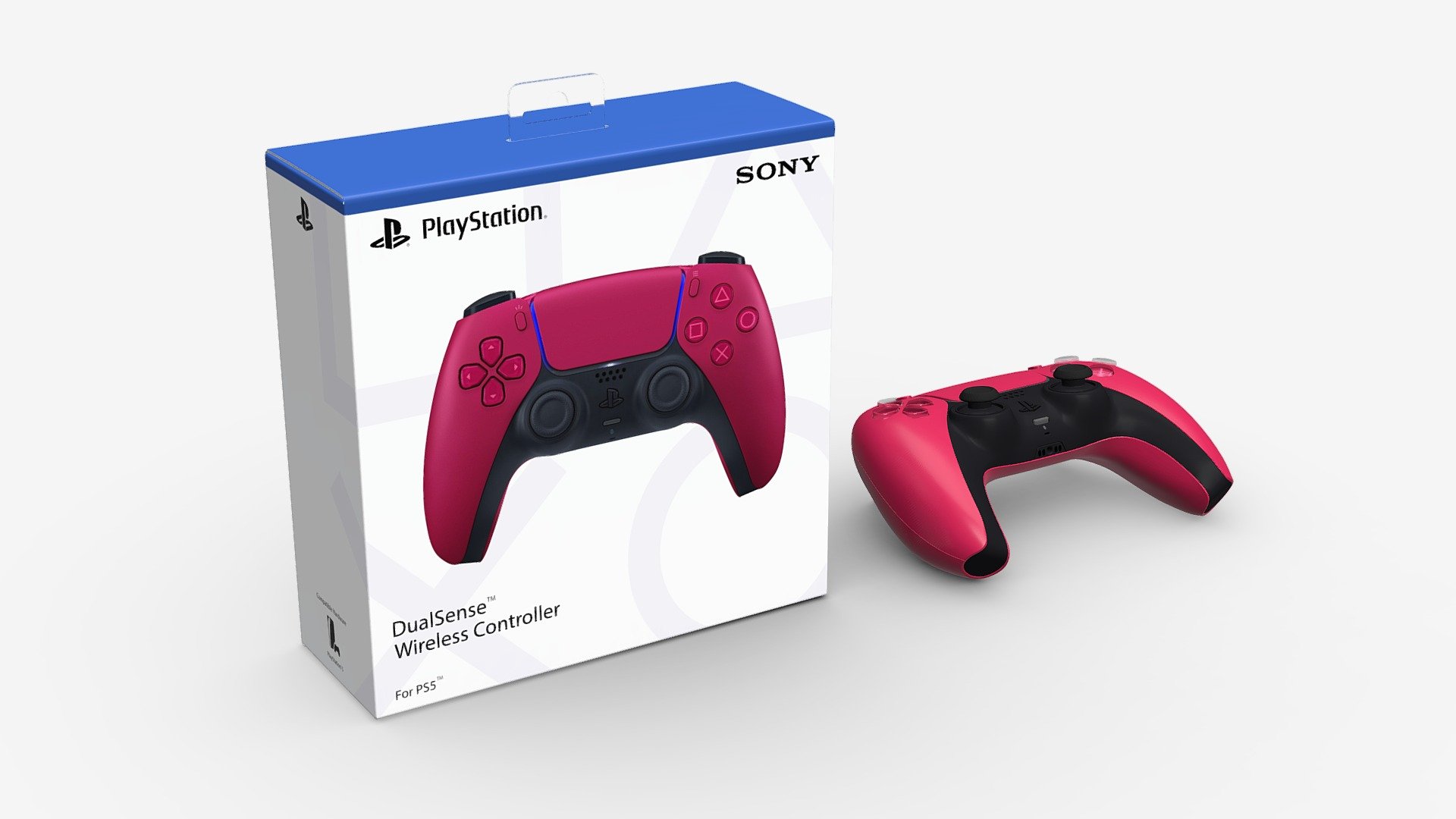 Sony Playstation 5 DualSense cosmic red with box 3d model