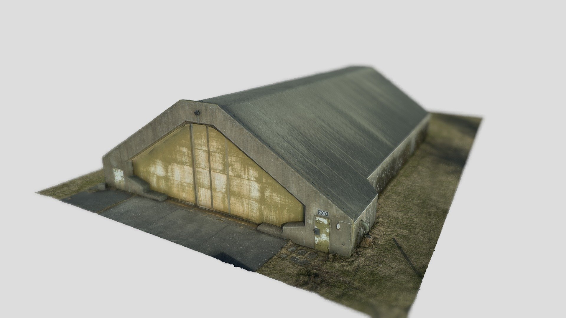 Military Aircraft Hangar from Værløse AFB 3d model