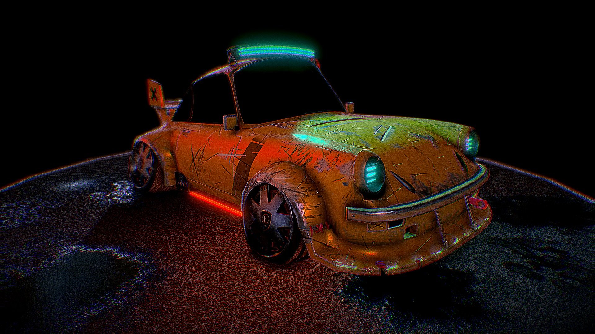 Retro CyberPunk Porsche 911 3d model