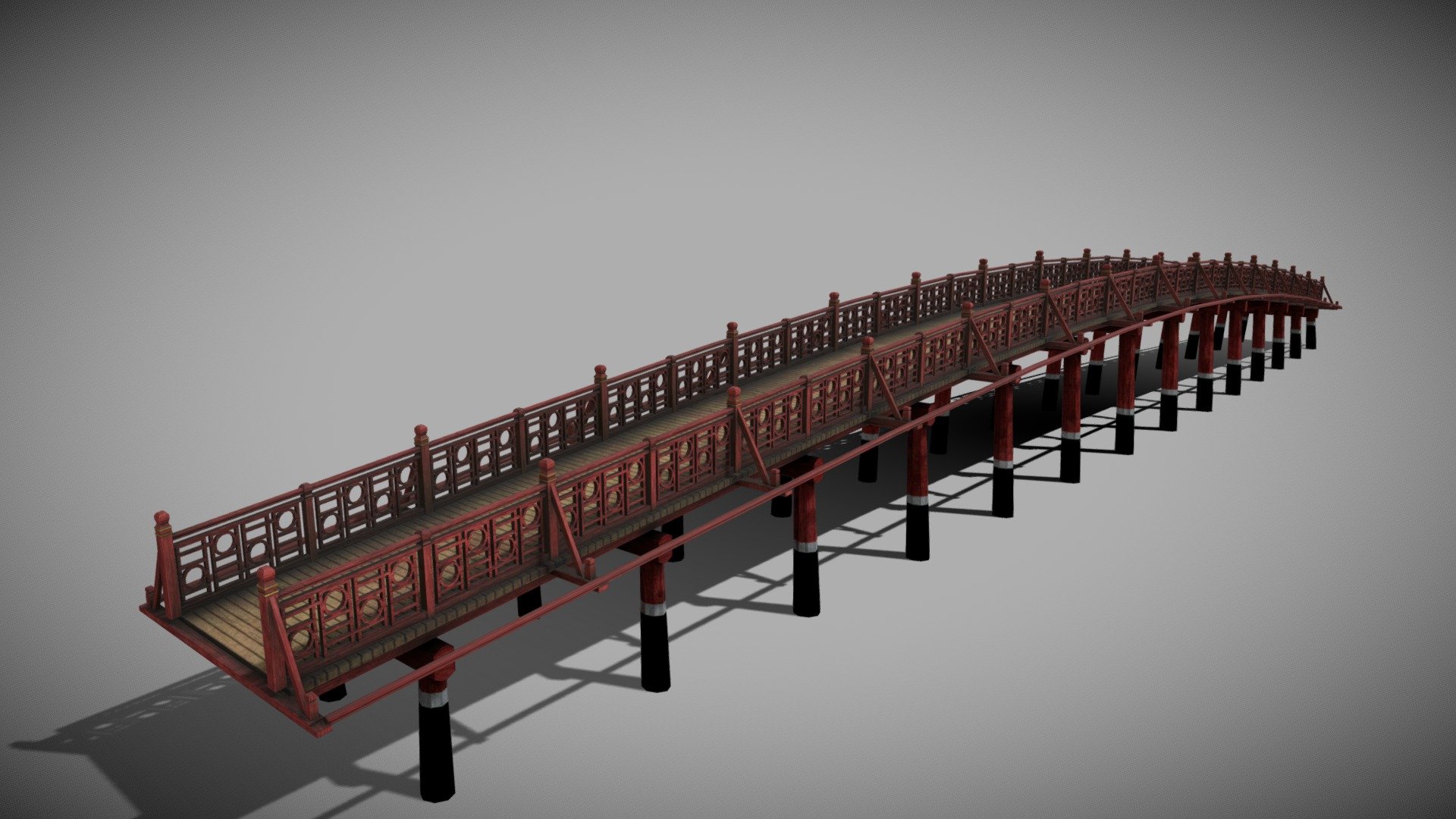 Japanese Bridge Asian style 3d model