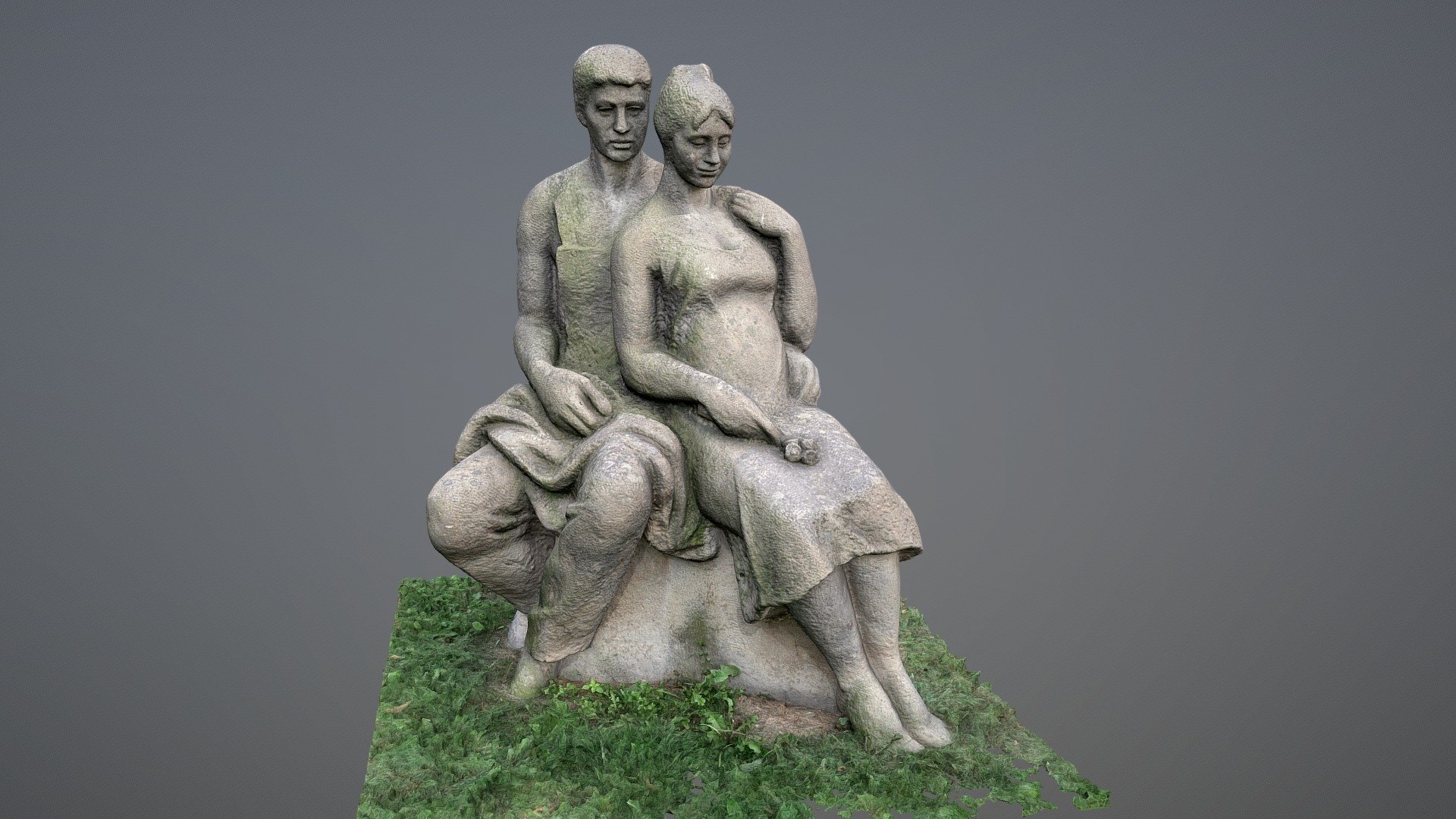 Married couple sculpture 3d model