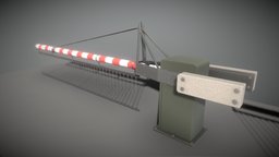 Low-Poly Railroad Barrier 4m Protective Grid