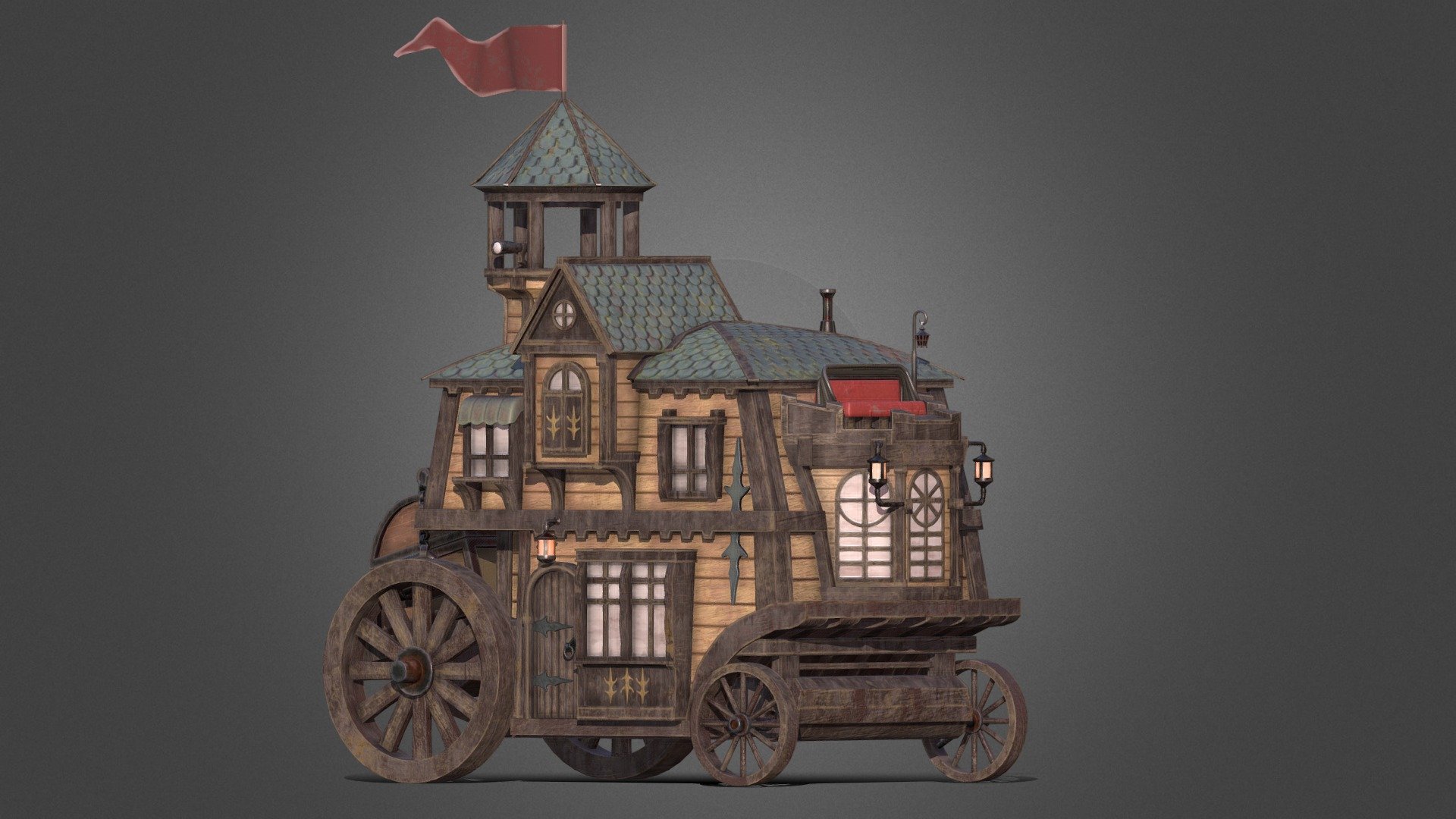 House on wheels 3d model