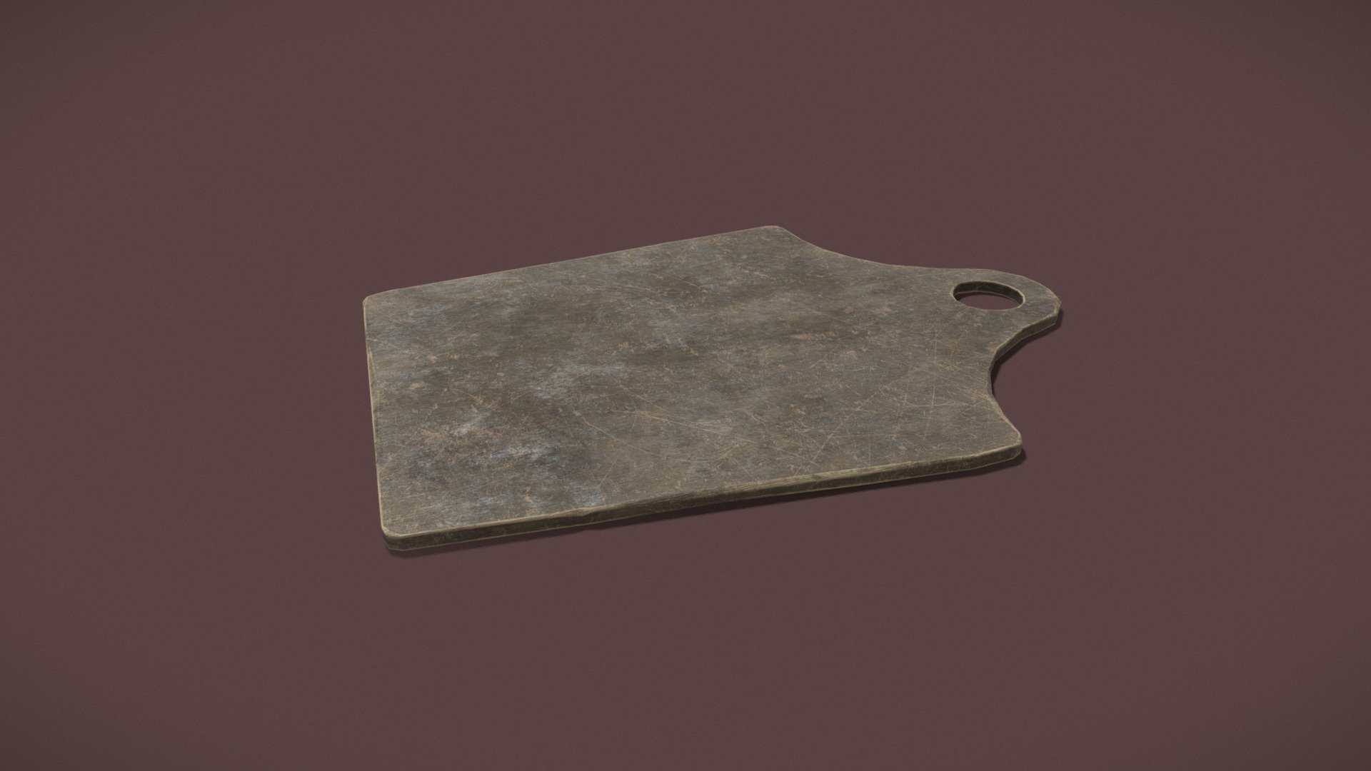 Old_Worn_Wide_Cutting_Board 3d model