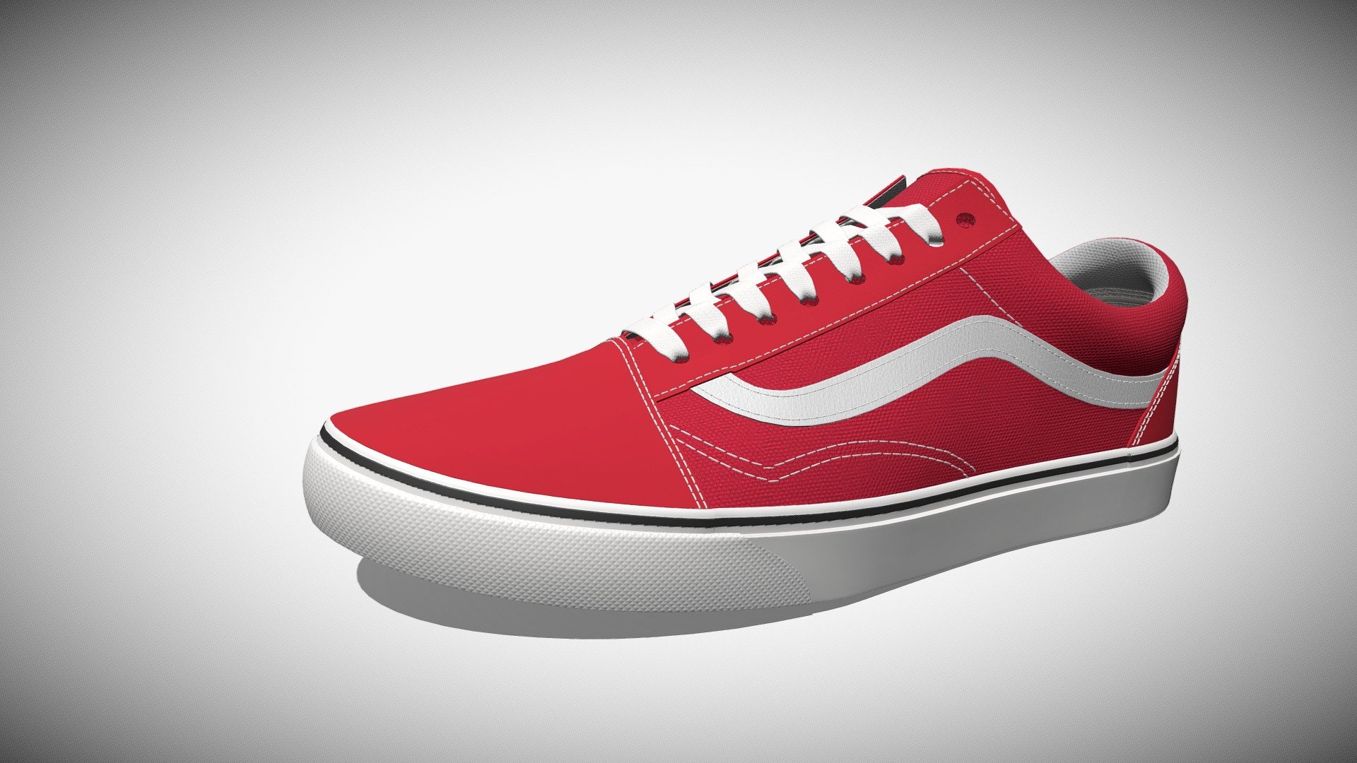 Vans Old Skool Red and White 3d model