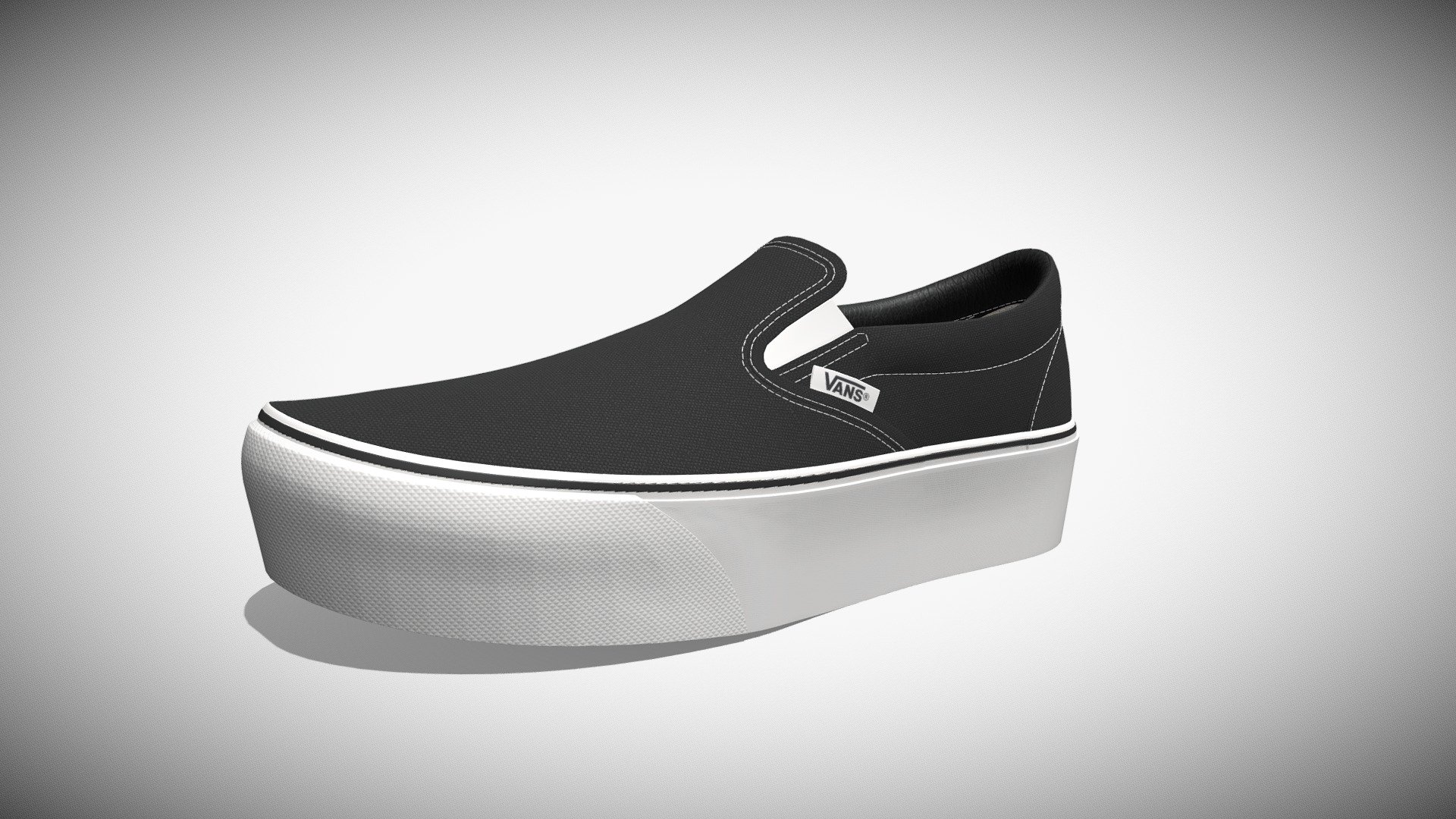 Vans Classic Slip-On Platform Black And White 3d model