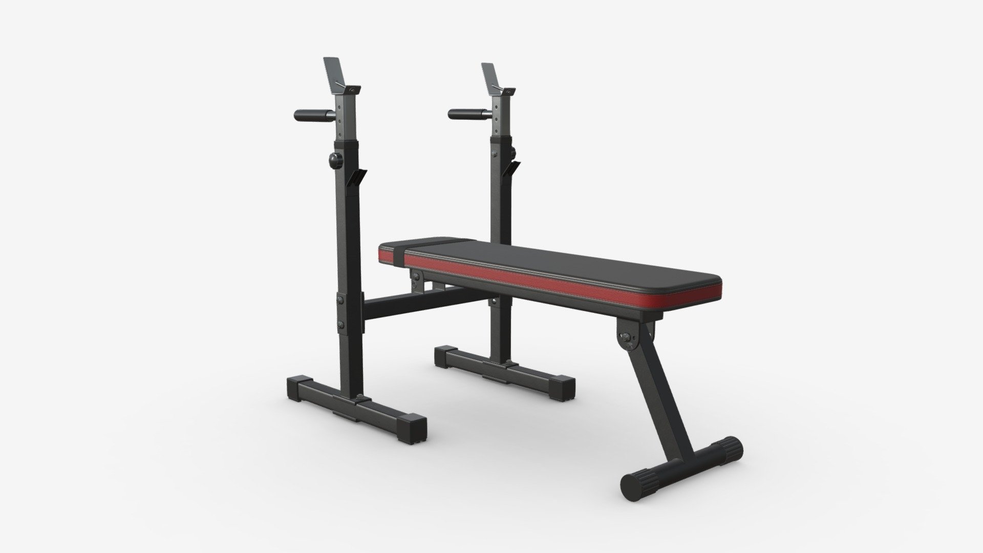 Adjustable weight bench dip station 3d model