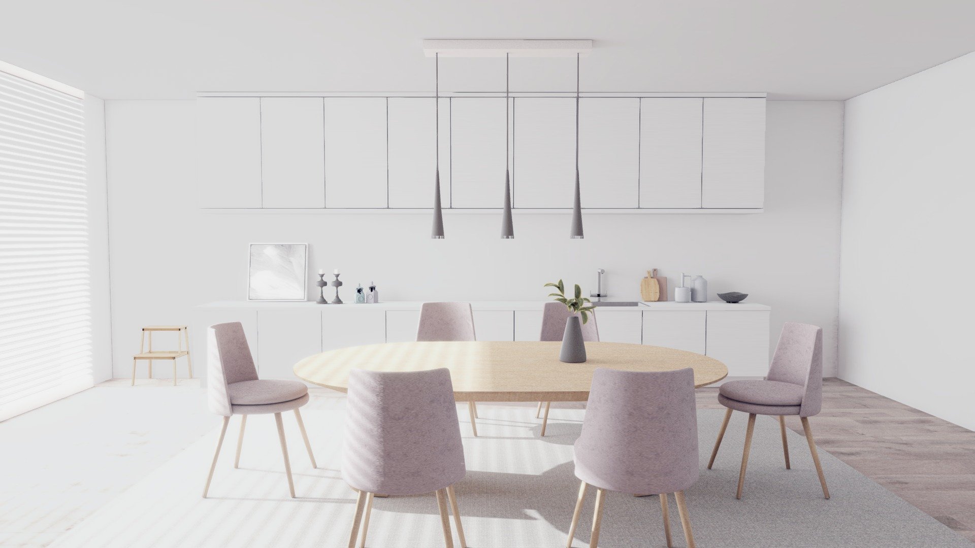 Dining room | Kichen baked 3d model