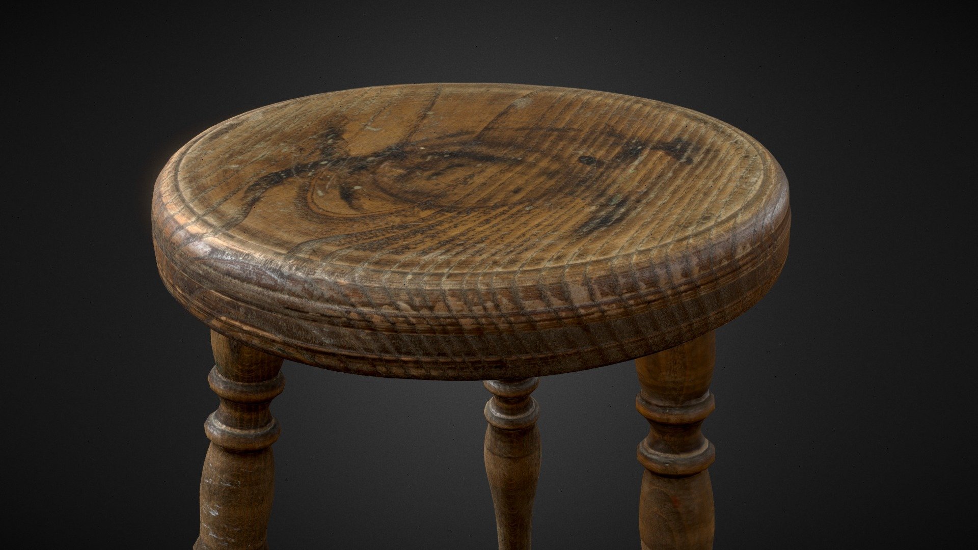 Old Stool 3d model