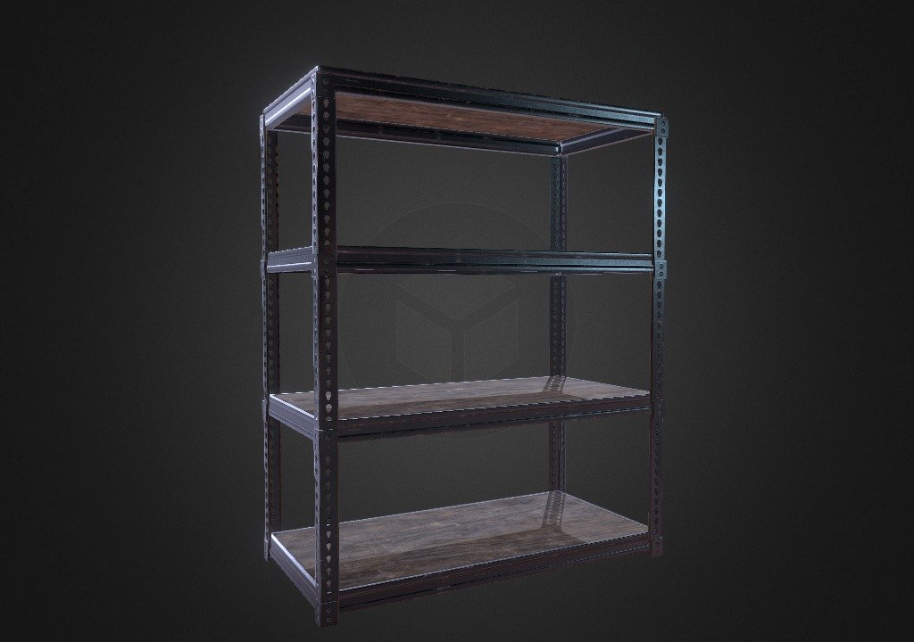 Garage Shelf Game Asset 3d model