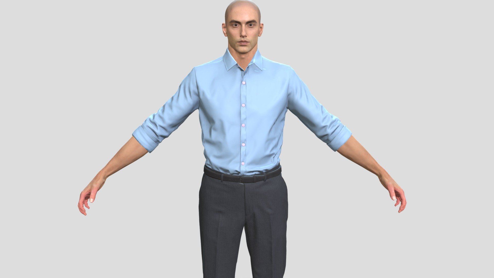 Business man in Pants Shirt Game Assets 3d model