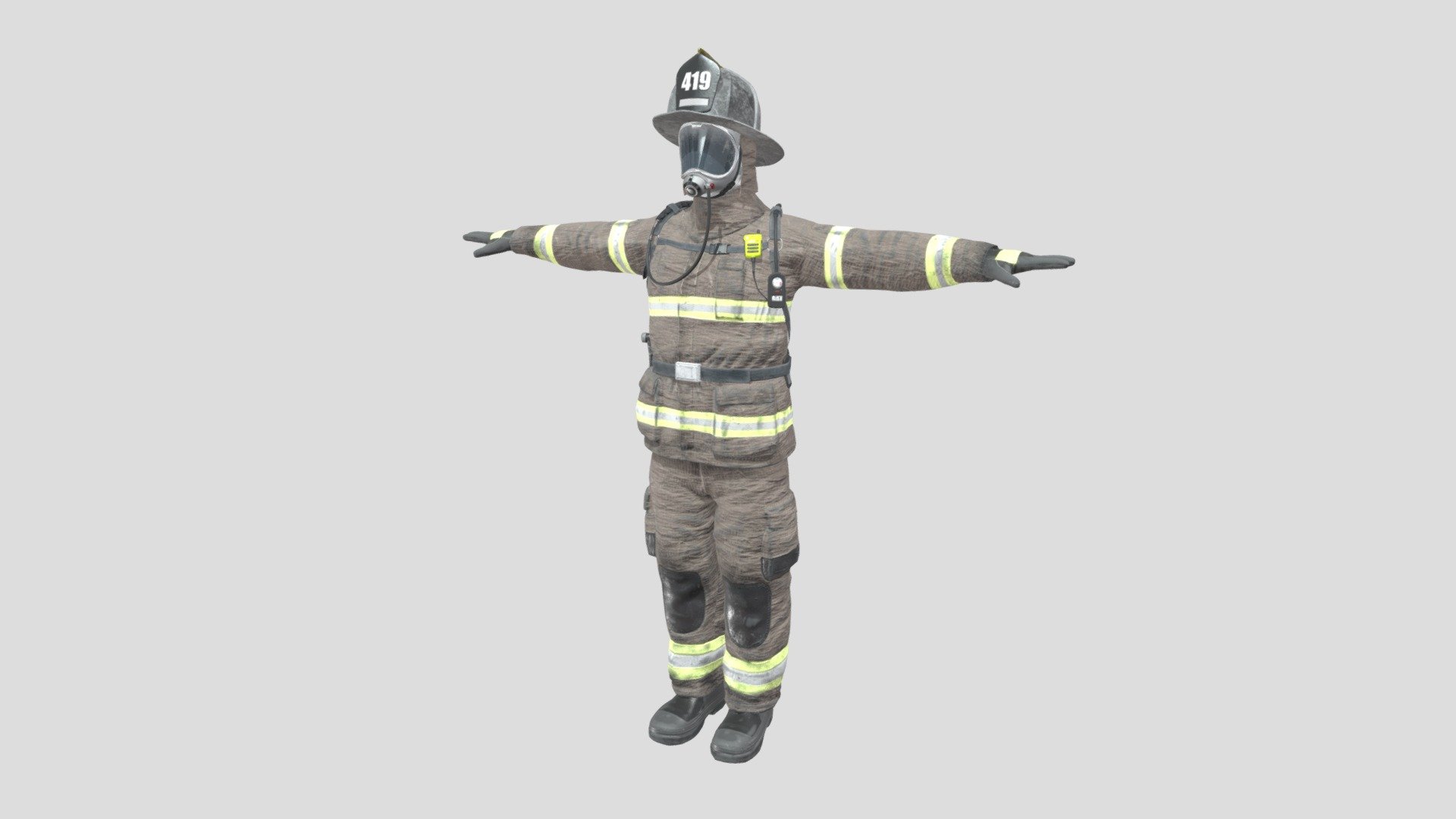 Firefighter Draft 3d model