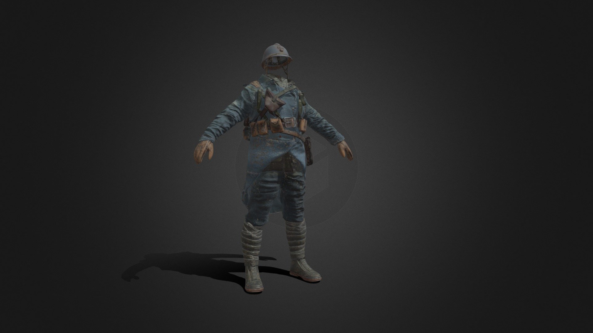 SOLDIER WWI French 3d model