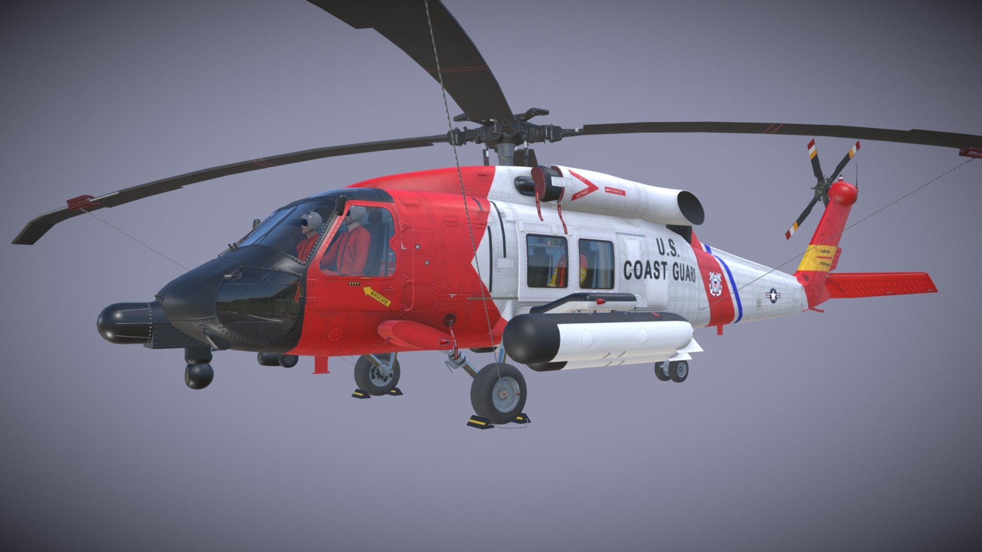 Sikorsky MH-60J "Jay Hawk" Complex Animation 3d model