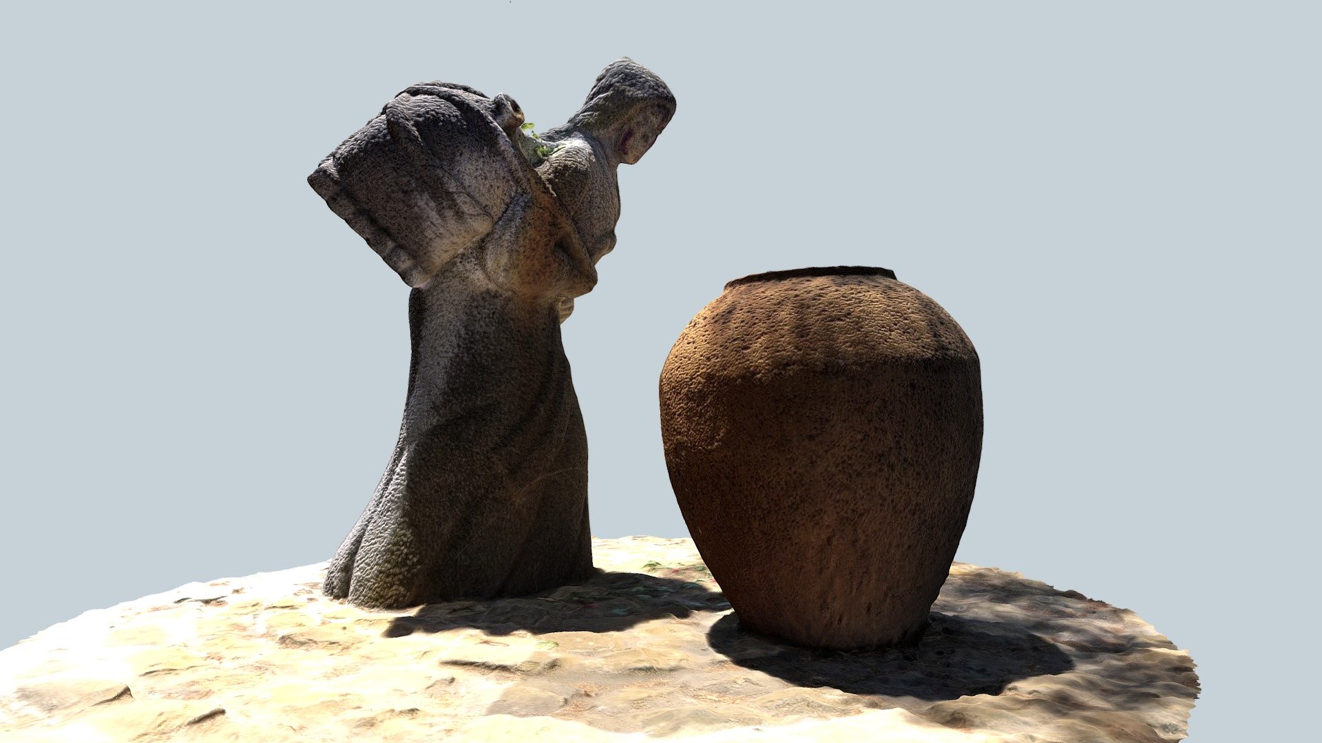 "Woman with Water Jar"  Water Fountain Sculpture 3d model