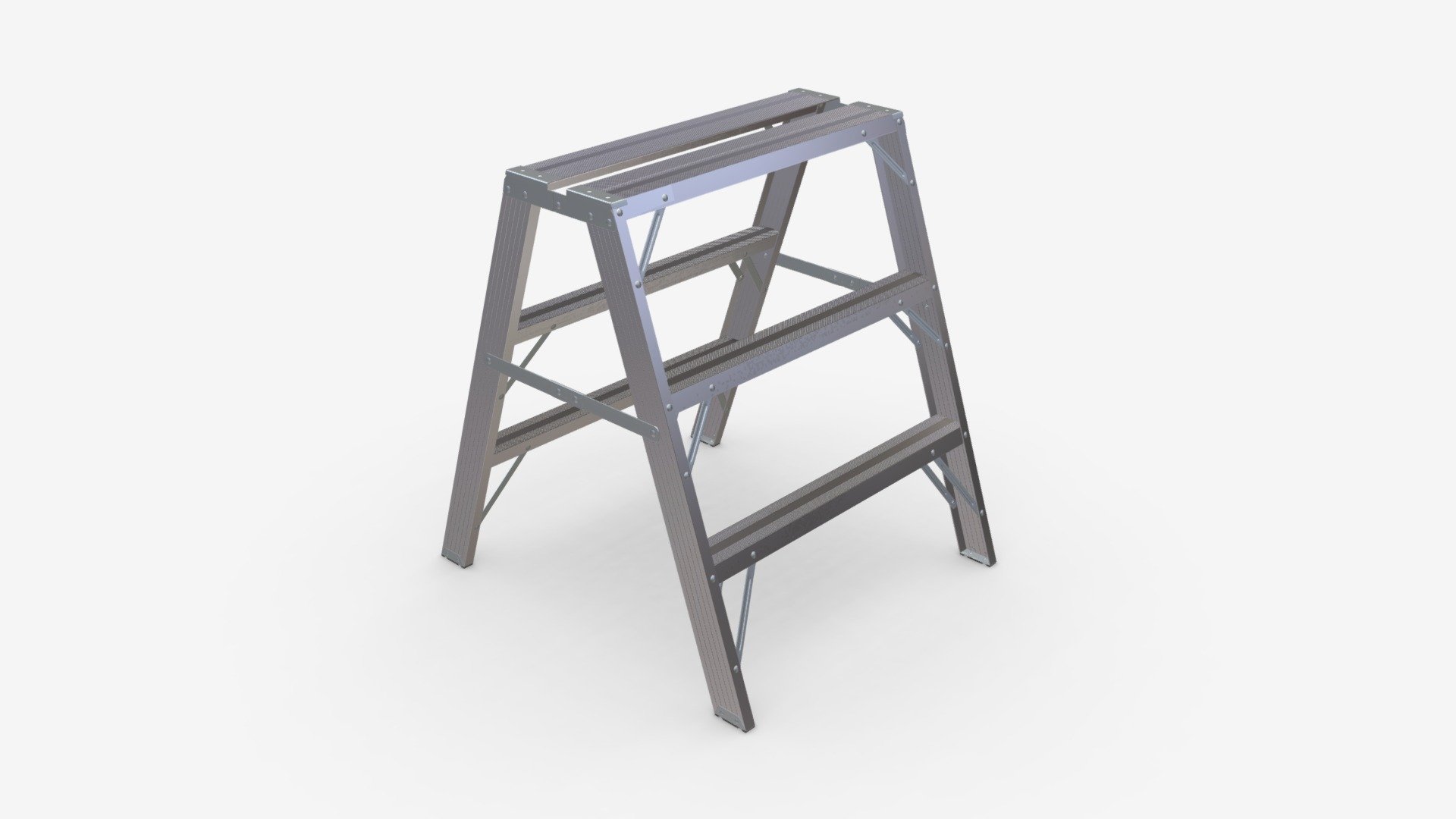 Sawhorse foldable ladder 3d model