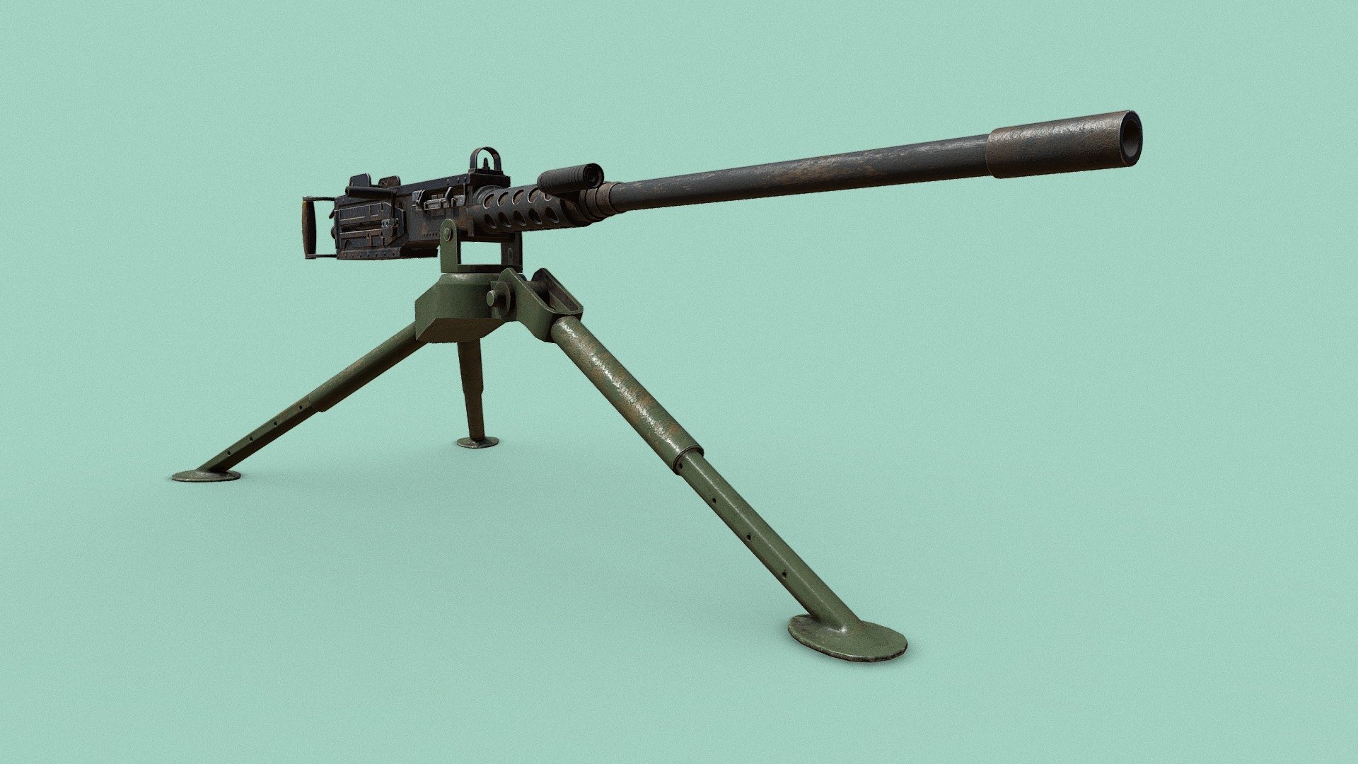 Browning M2 Heavy Machine Gun 3d model