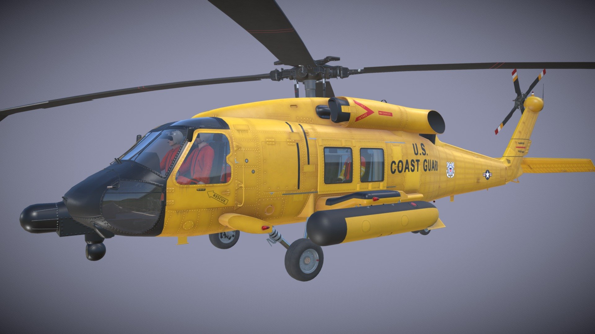 Sikorsky MH-60T "Jay Hawk" Complex Animation 3d model